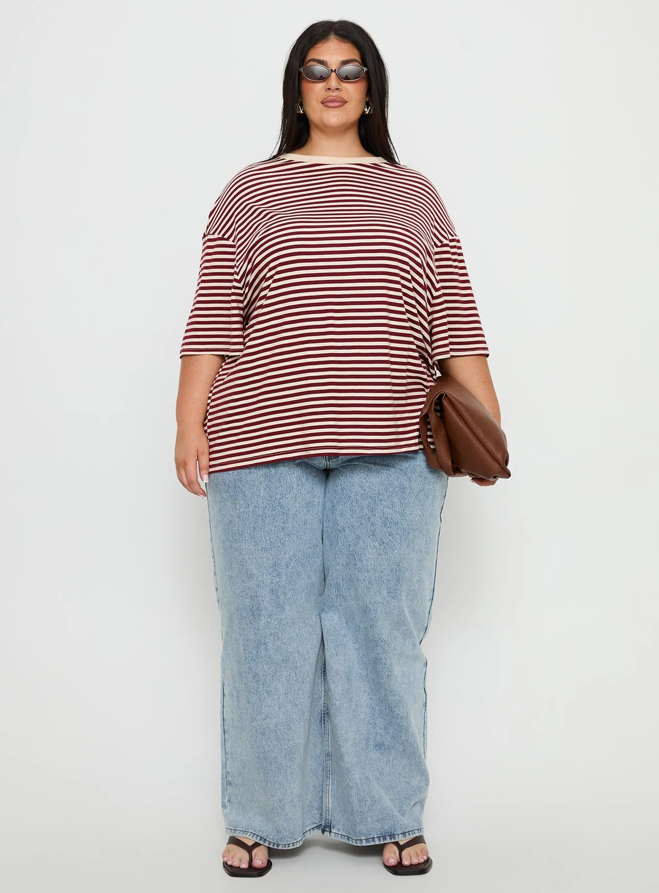 Kieryn Oversized Top Red Stripe Curve - Image 6