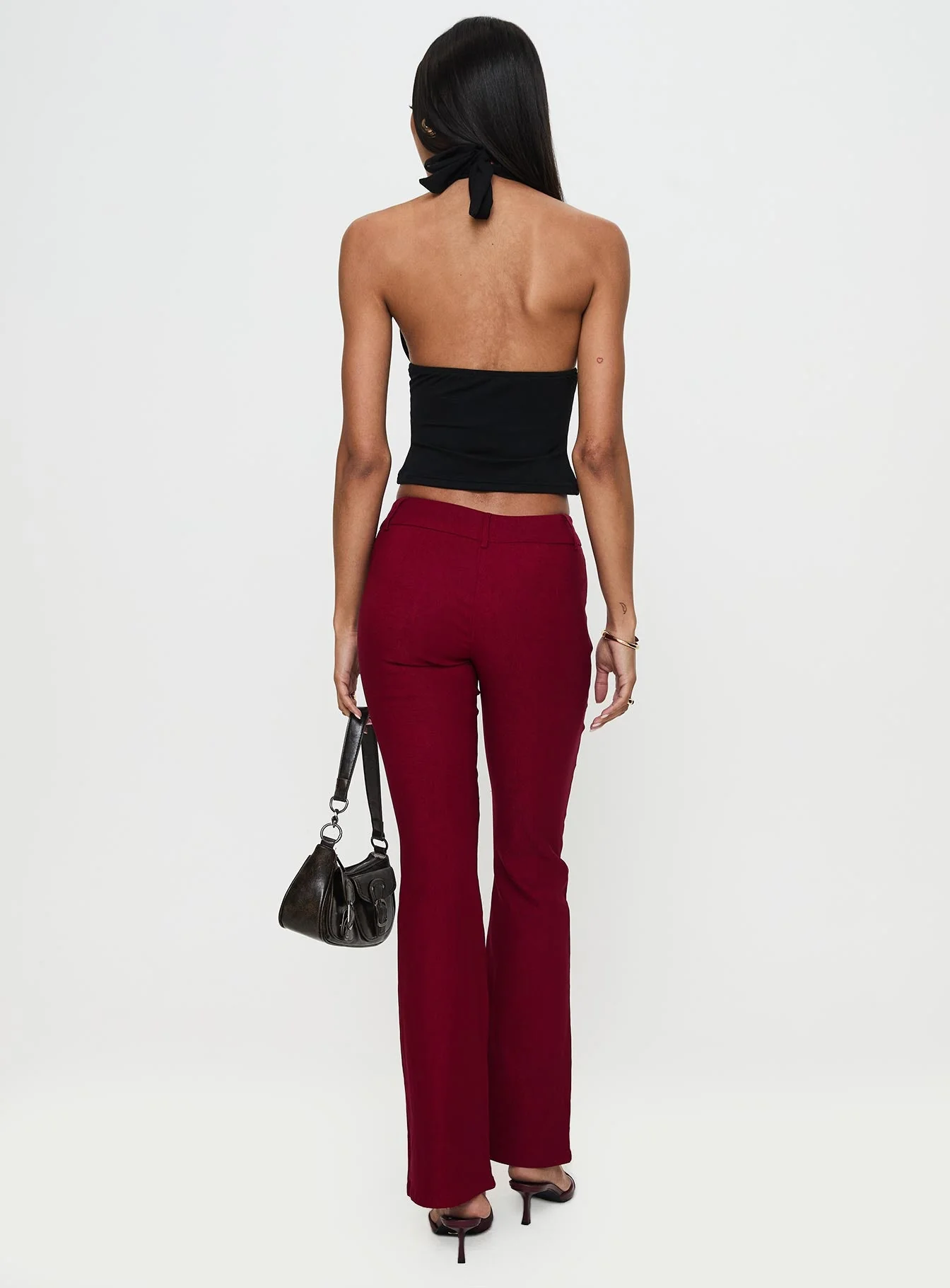 Kinkirk Flared Pants Burgundy - Image 5