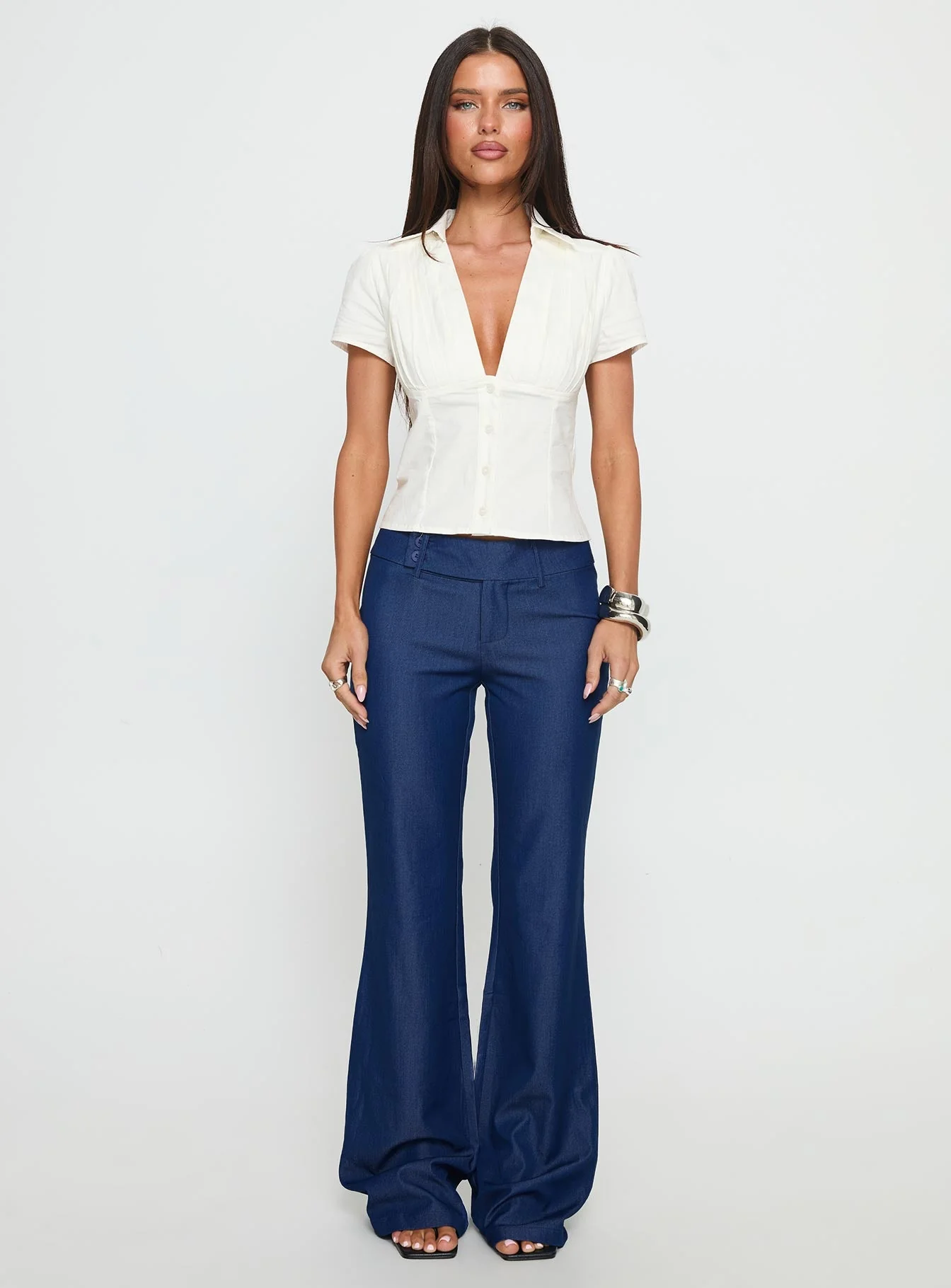 Kinkirk Flared Pants Chambray - Image 6