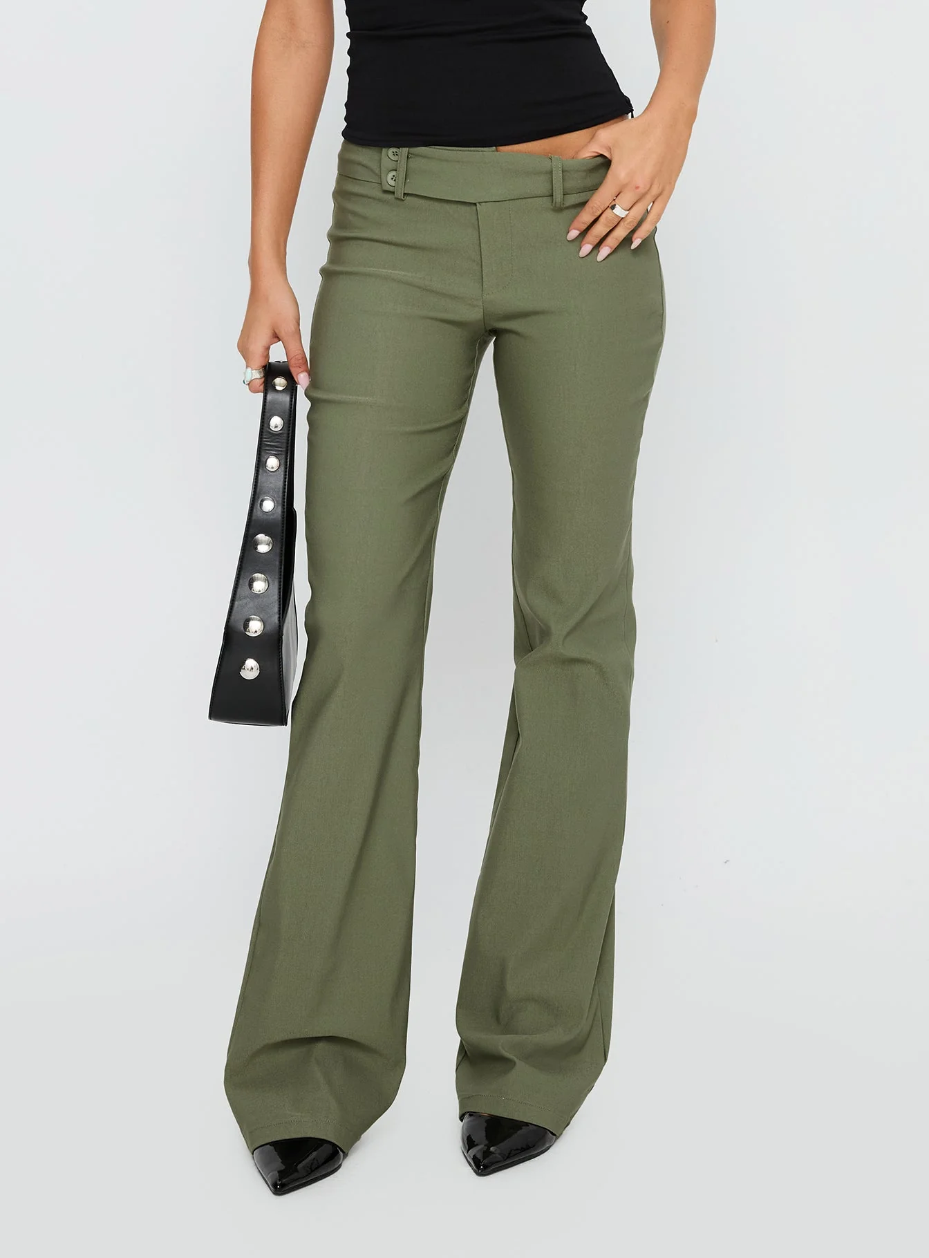 Kinkirk Flared Pants Olive Green - Image 2