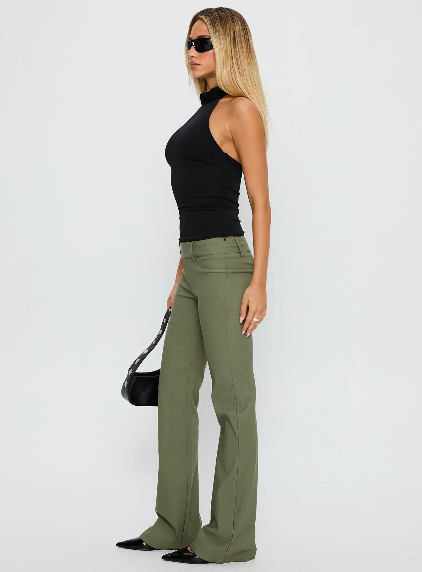 Kinkirk Flared Pants Olive Green - Image 4