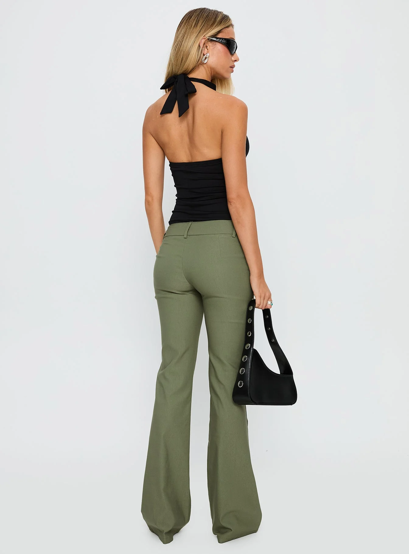 Kinkirk Flared Pants Olive Green - Image 5