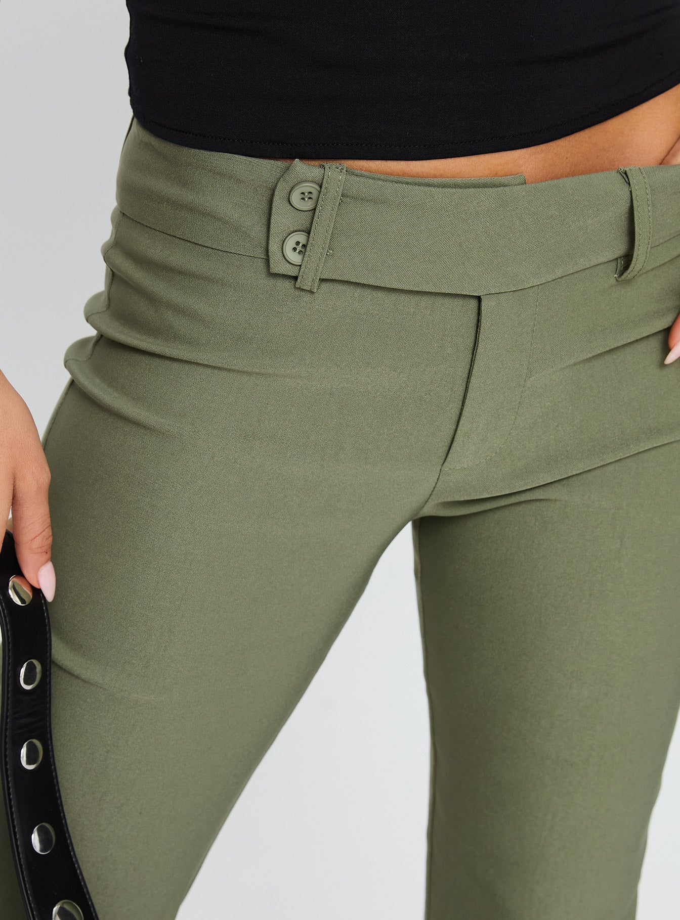 Kinkirk Flared Pants Olive Green - Image 6