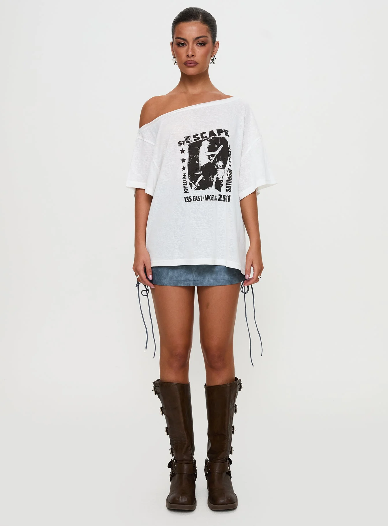 Kippa Off The Shoulder Tee White - Image 10