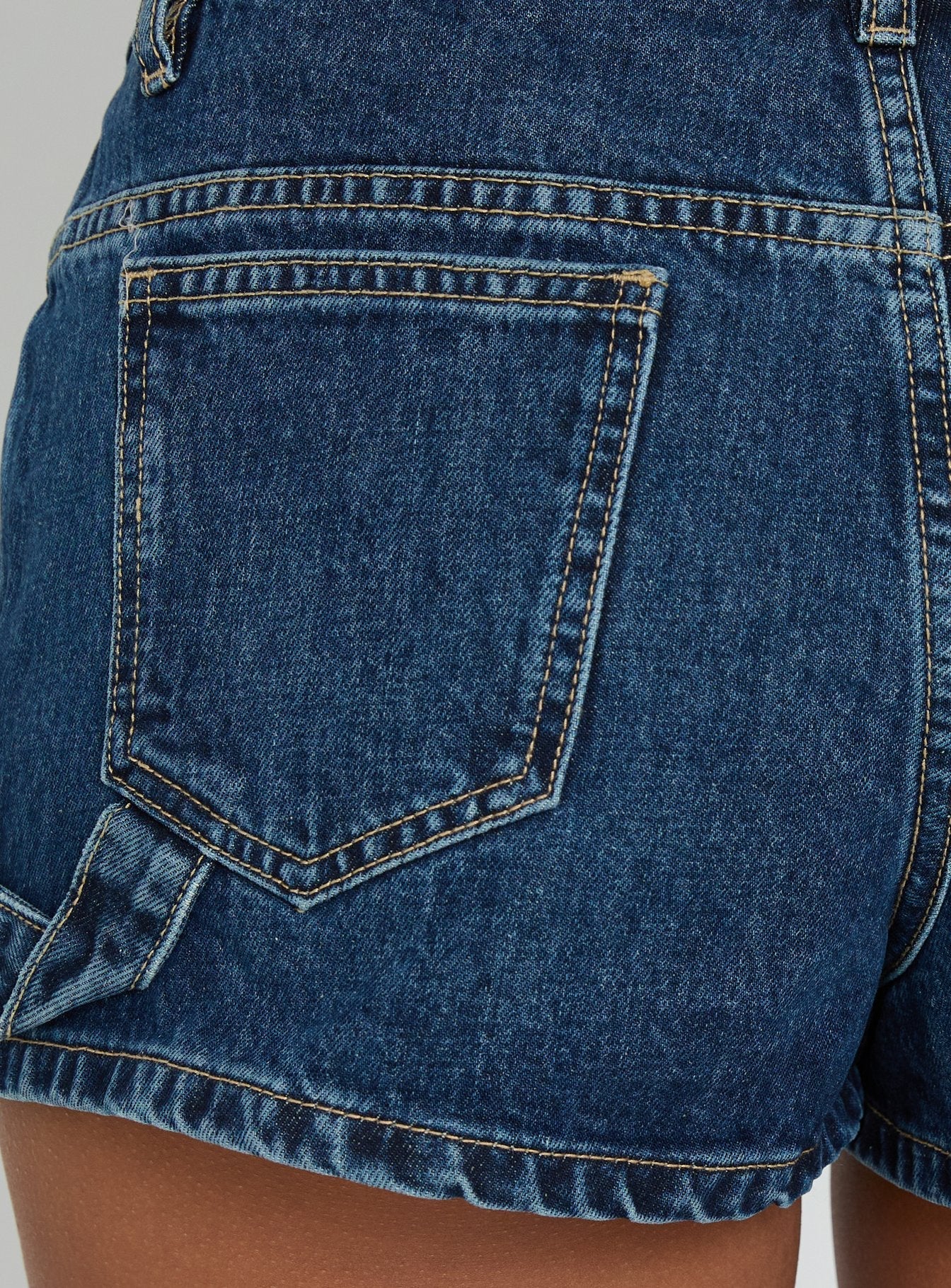 Kirkes Cargo Micro Denim Short Mid Blue Wash - Image 7