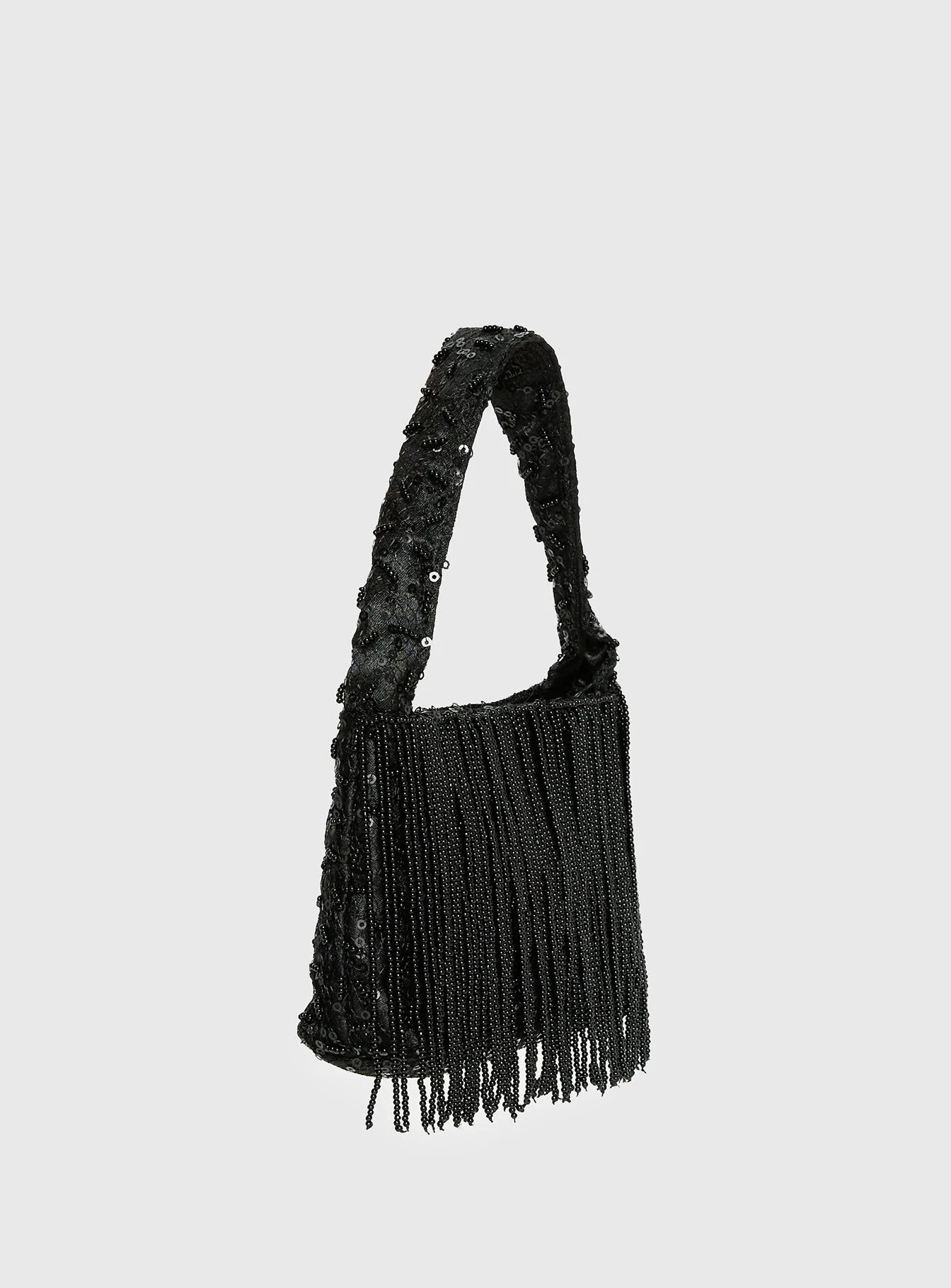 Kiss Goodbye Beaded Tassel Bag Black - Image 3