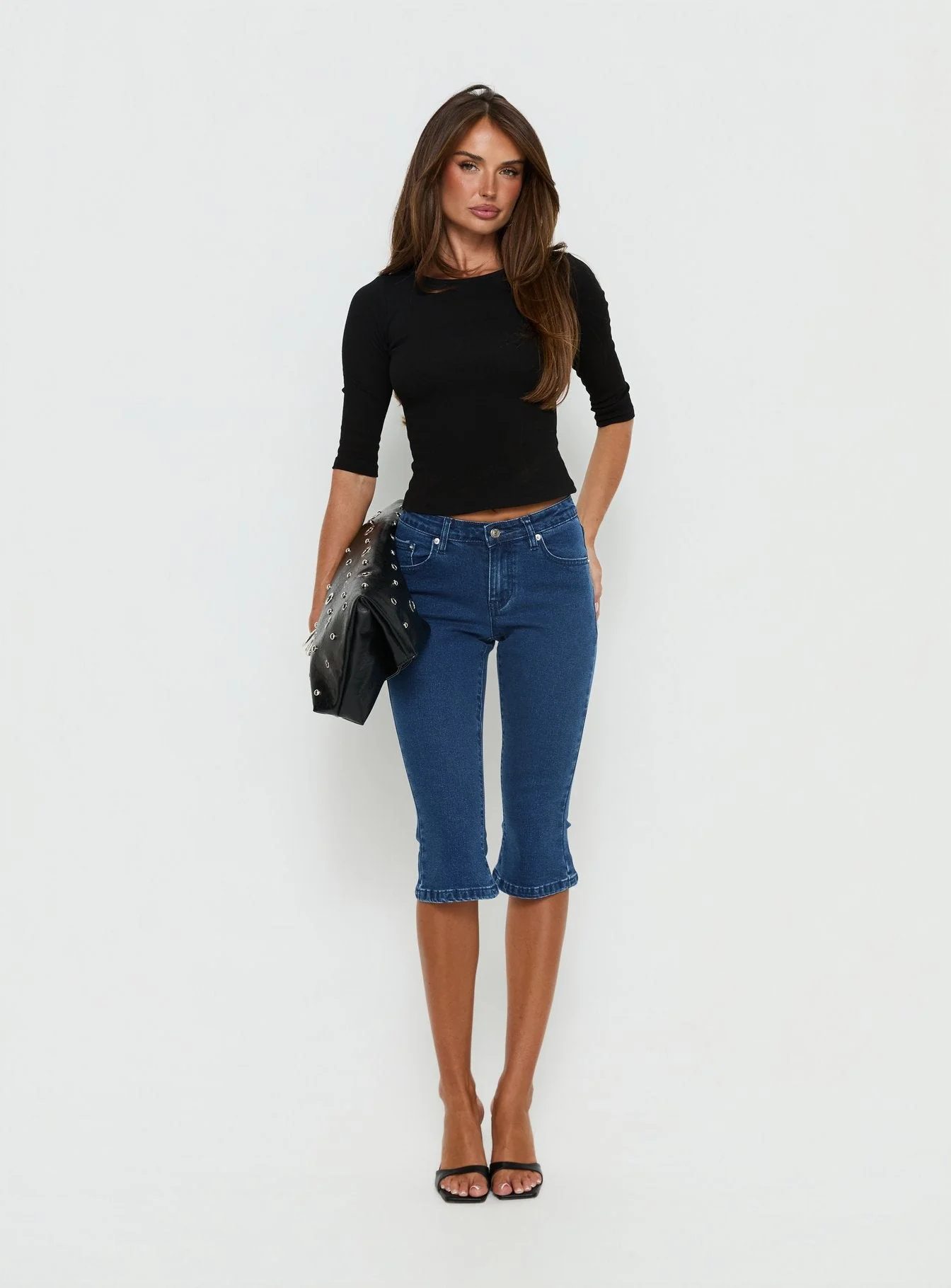Kissimo Kick Flare Capri Pants Indigo Blue - Image 7