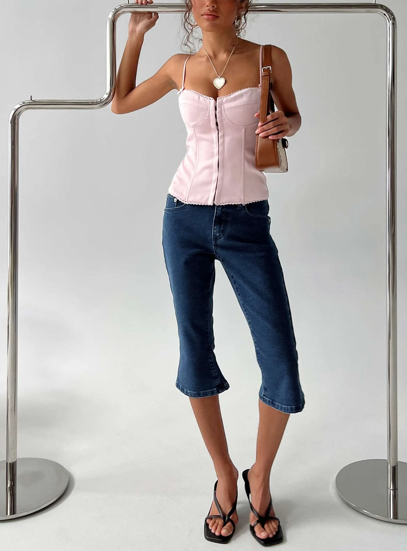 Kissimo Kick Flare Capri Pants Indigo Blue - Image 9