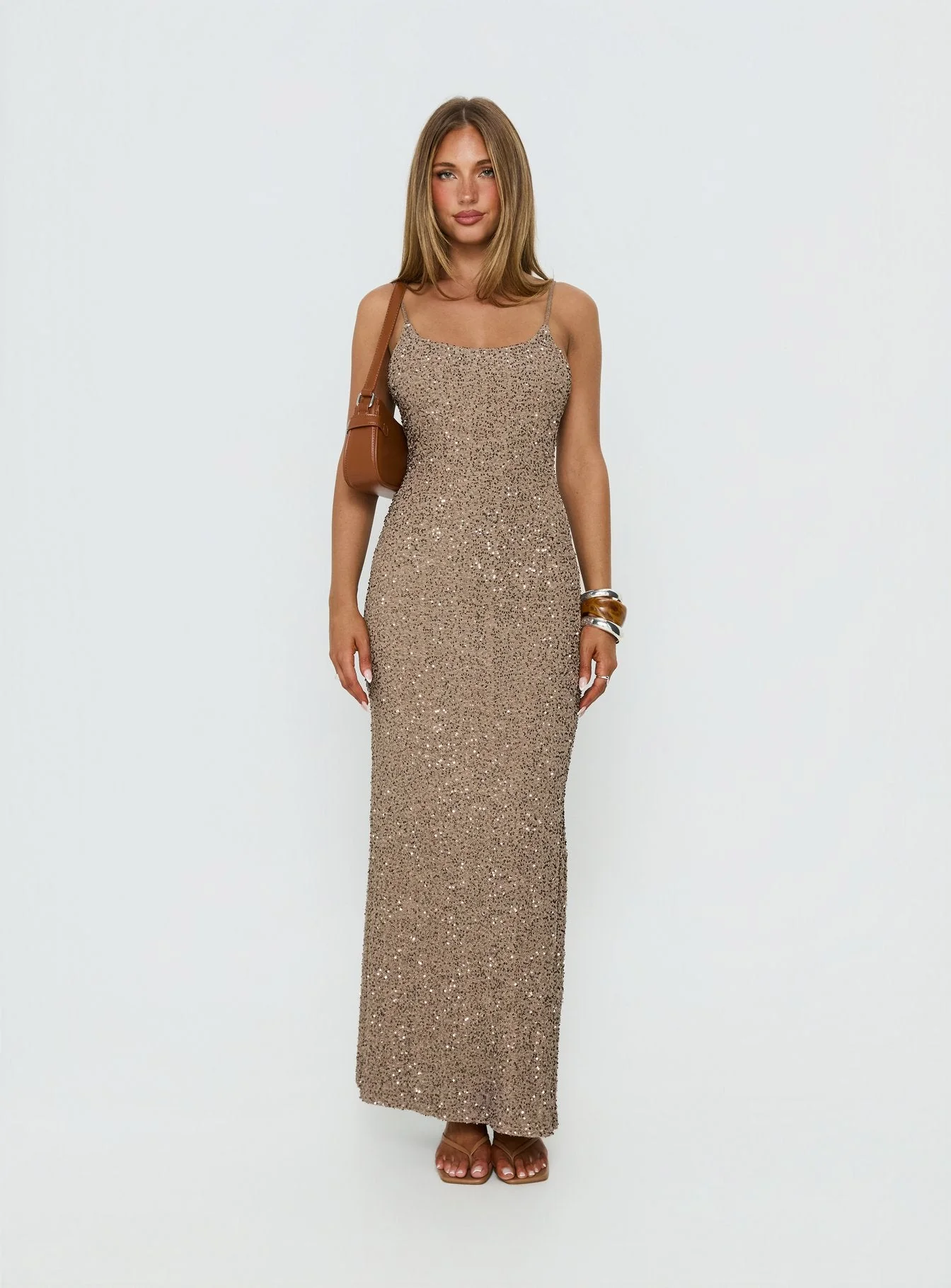 Knox Maxi Dress Brown Sequin - Image 6