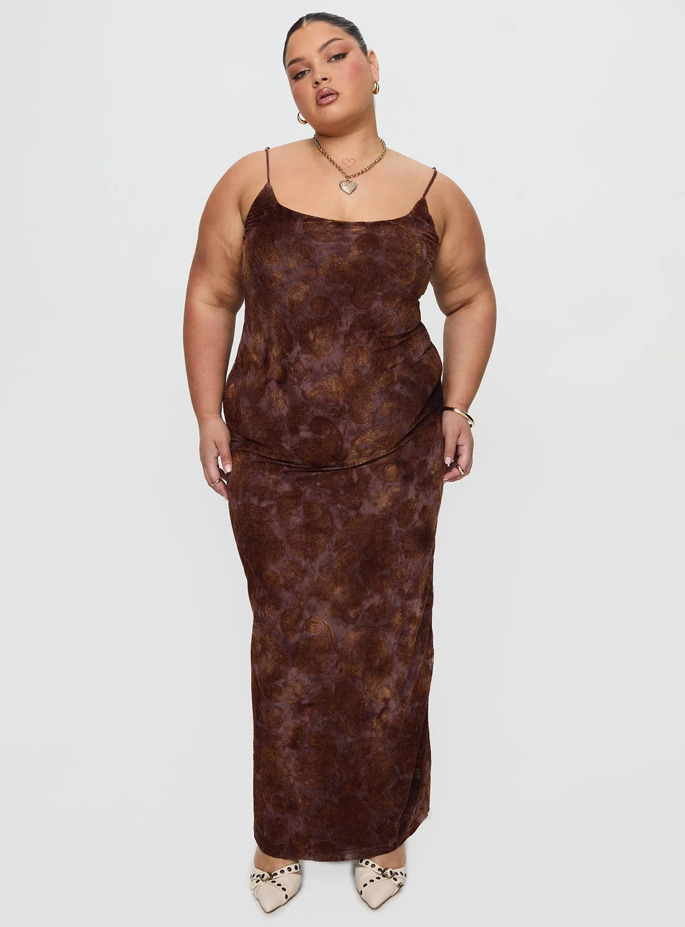Knox Maxi Dress Chocolate Paisley Curve - Image 2