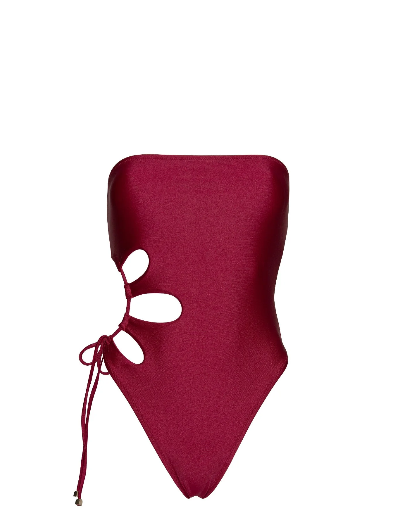 Kosaia Keyhole Tie Side One Piece Burgundy - Image 5