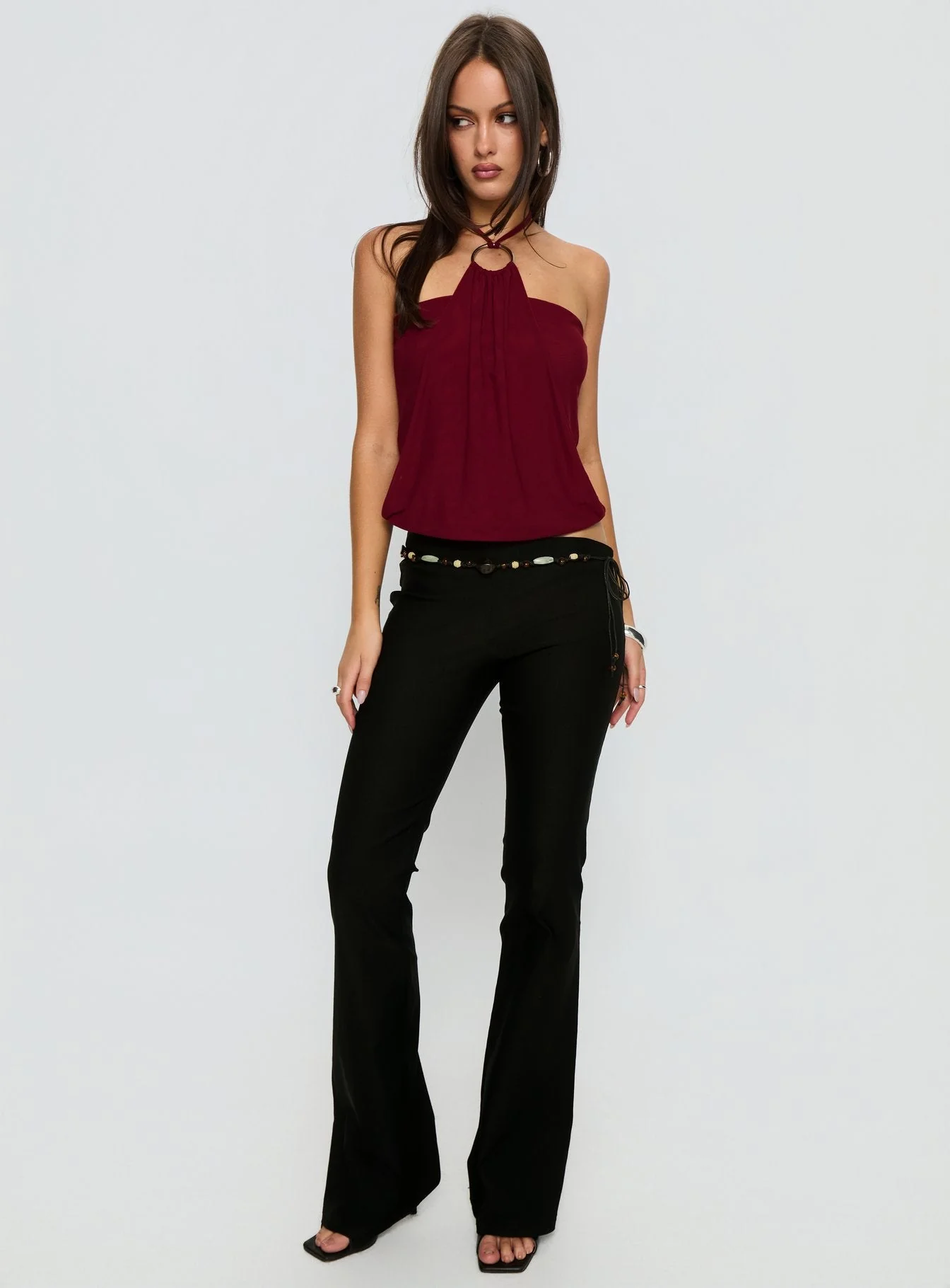 Krislynn Button Belt Pants Black - Image 2