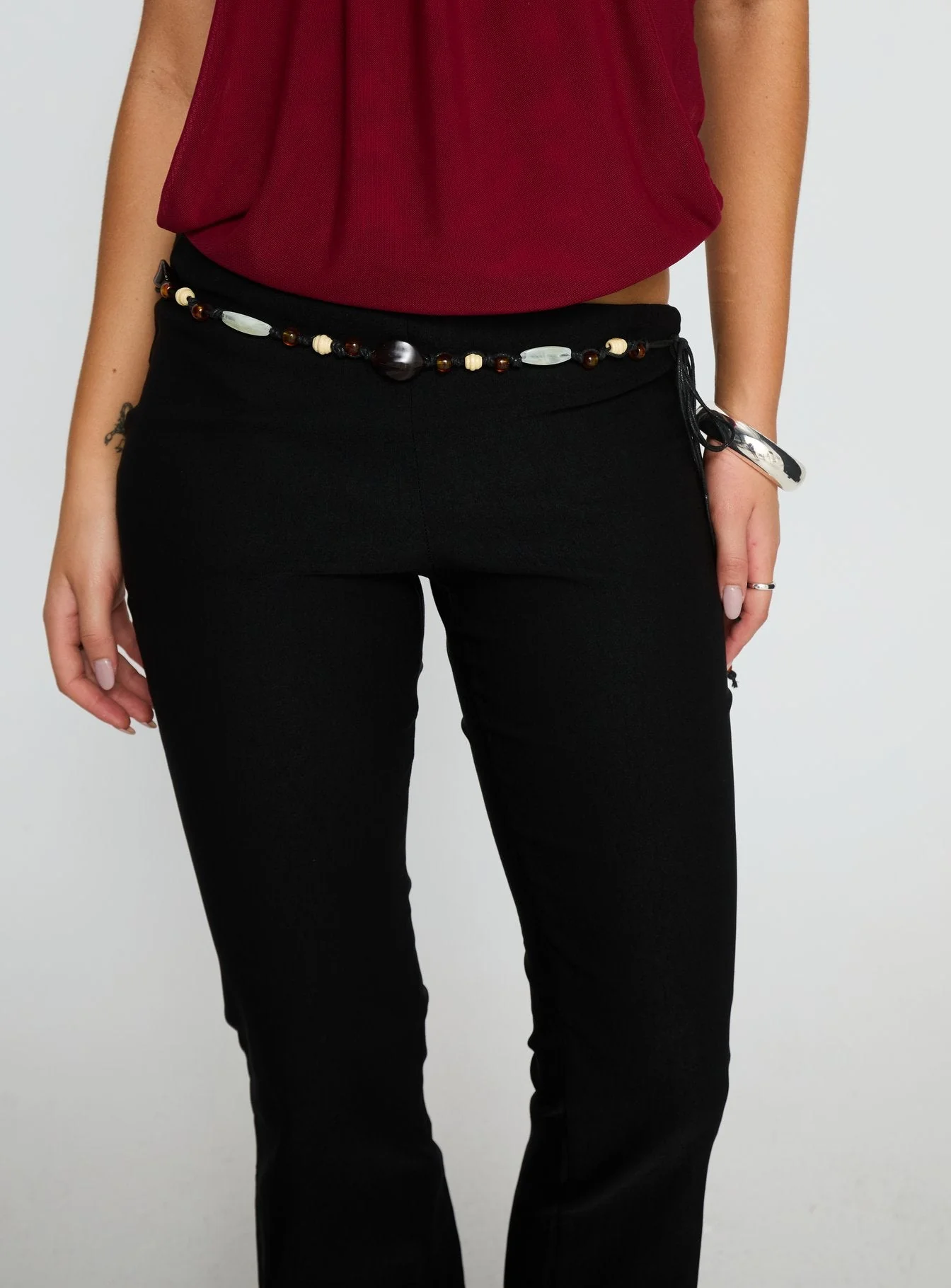 Krislynn Button Belt Pants Black - Image 6