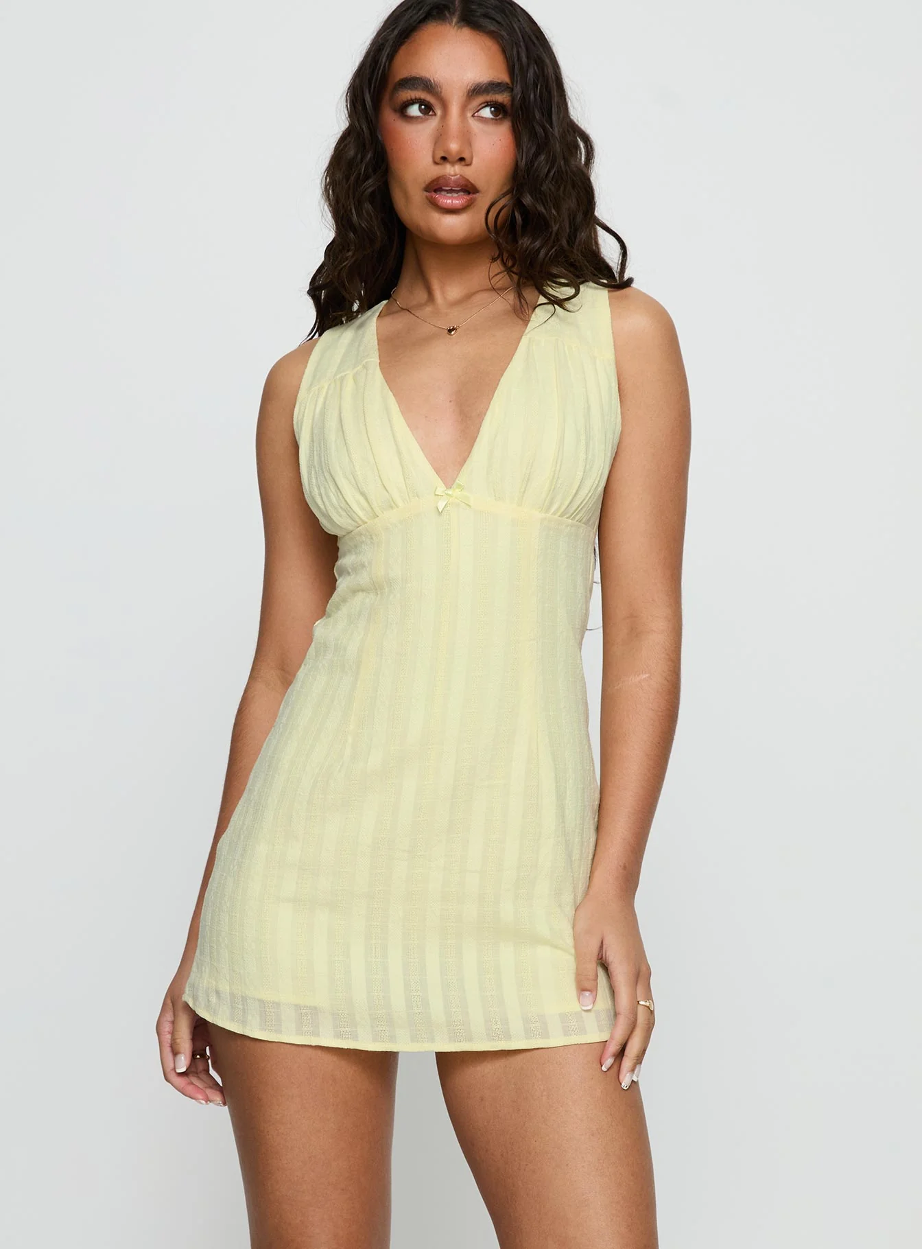 Kristol Plunge Neck Playsuit Yellow