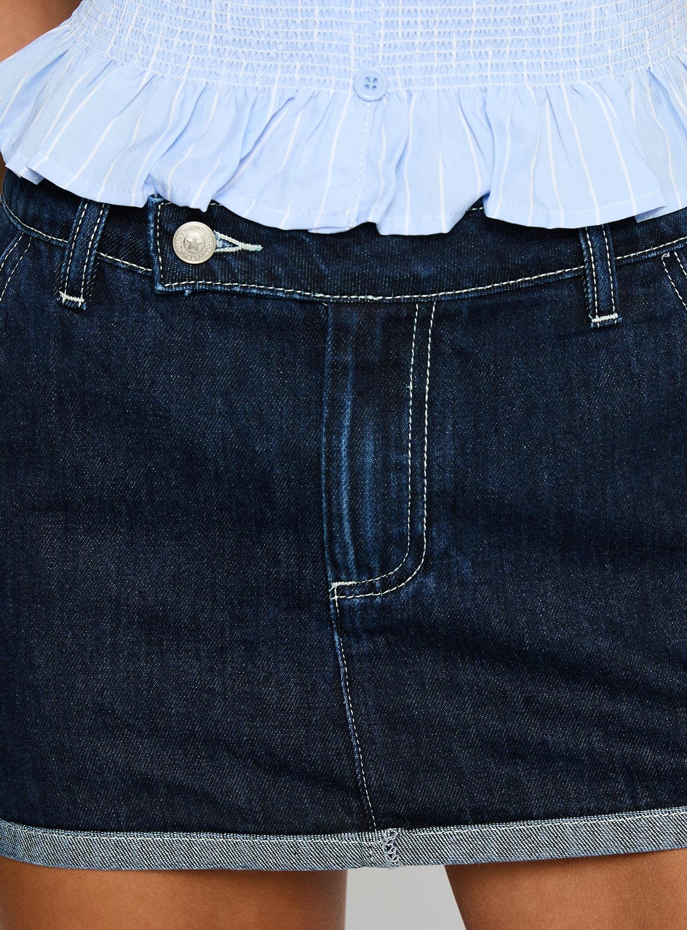 La Aventura Denim Mini Skirt Indigo - Image 6