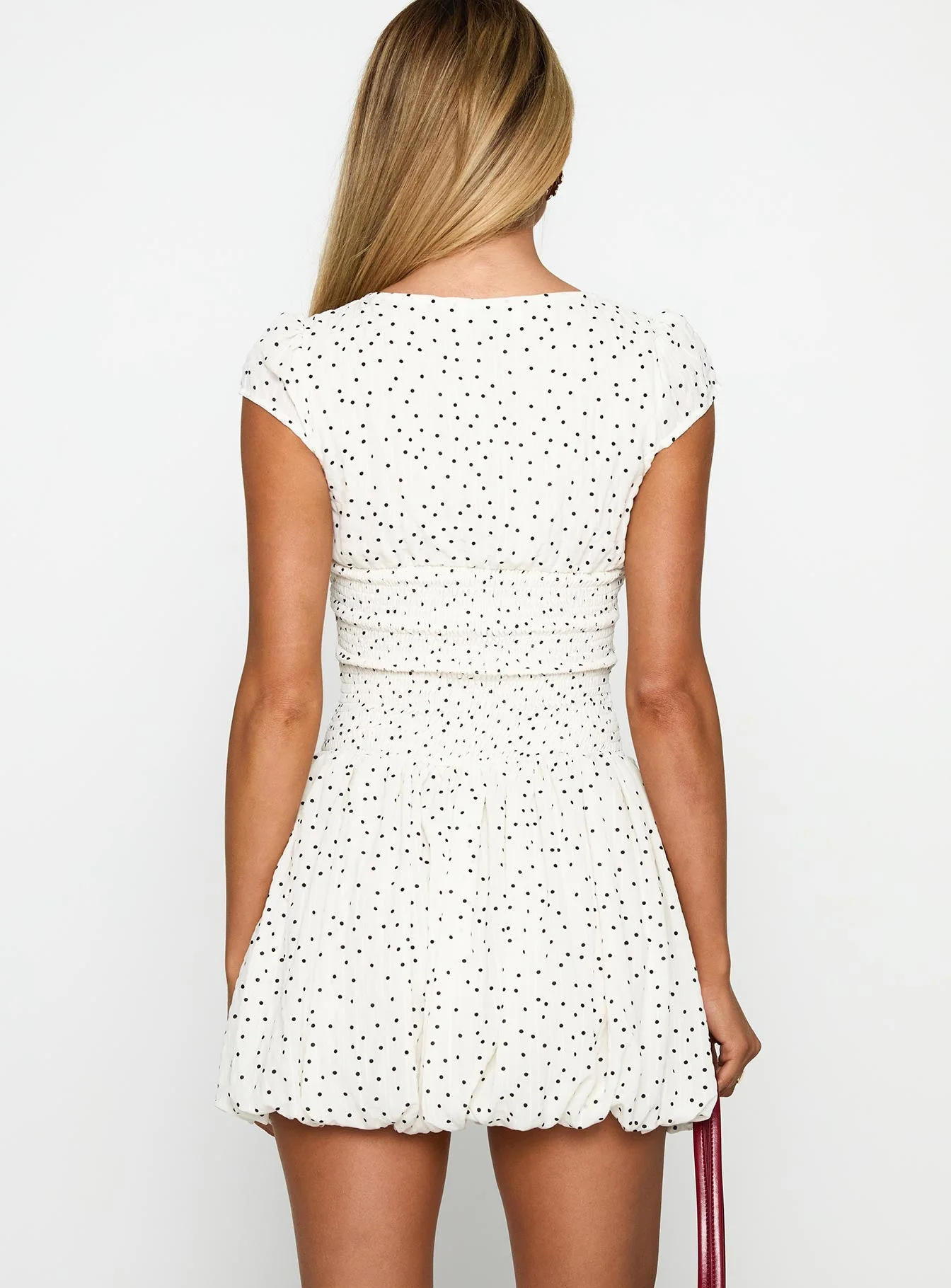 Ladybug Mini Dress White Polka - Image 5