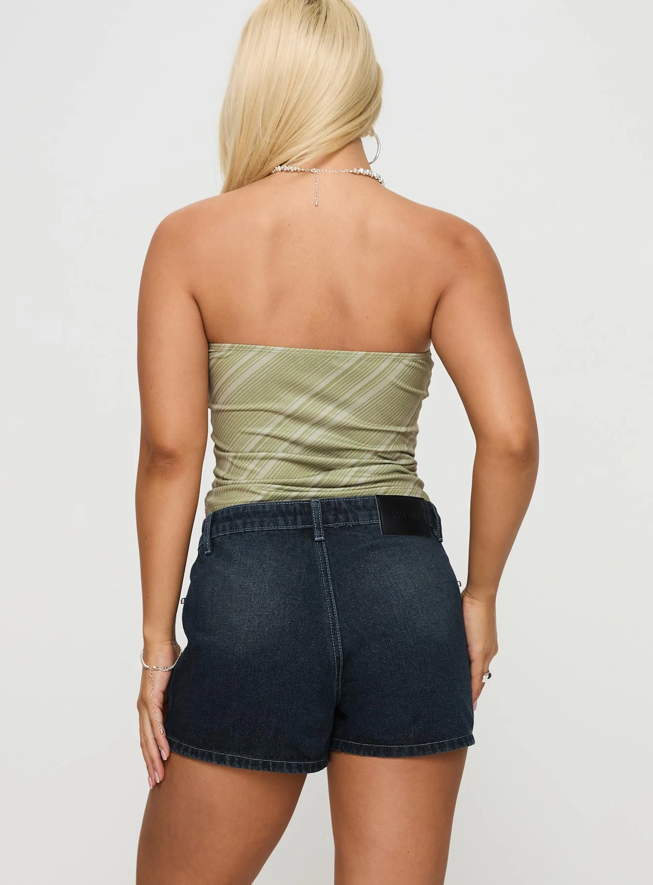 Lafina Zip Mini Skort Dark Wash Denim - Image 4