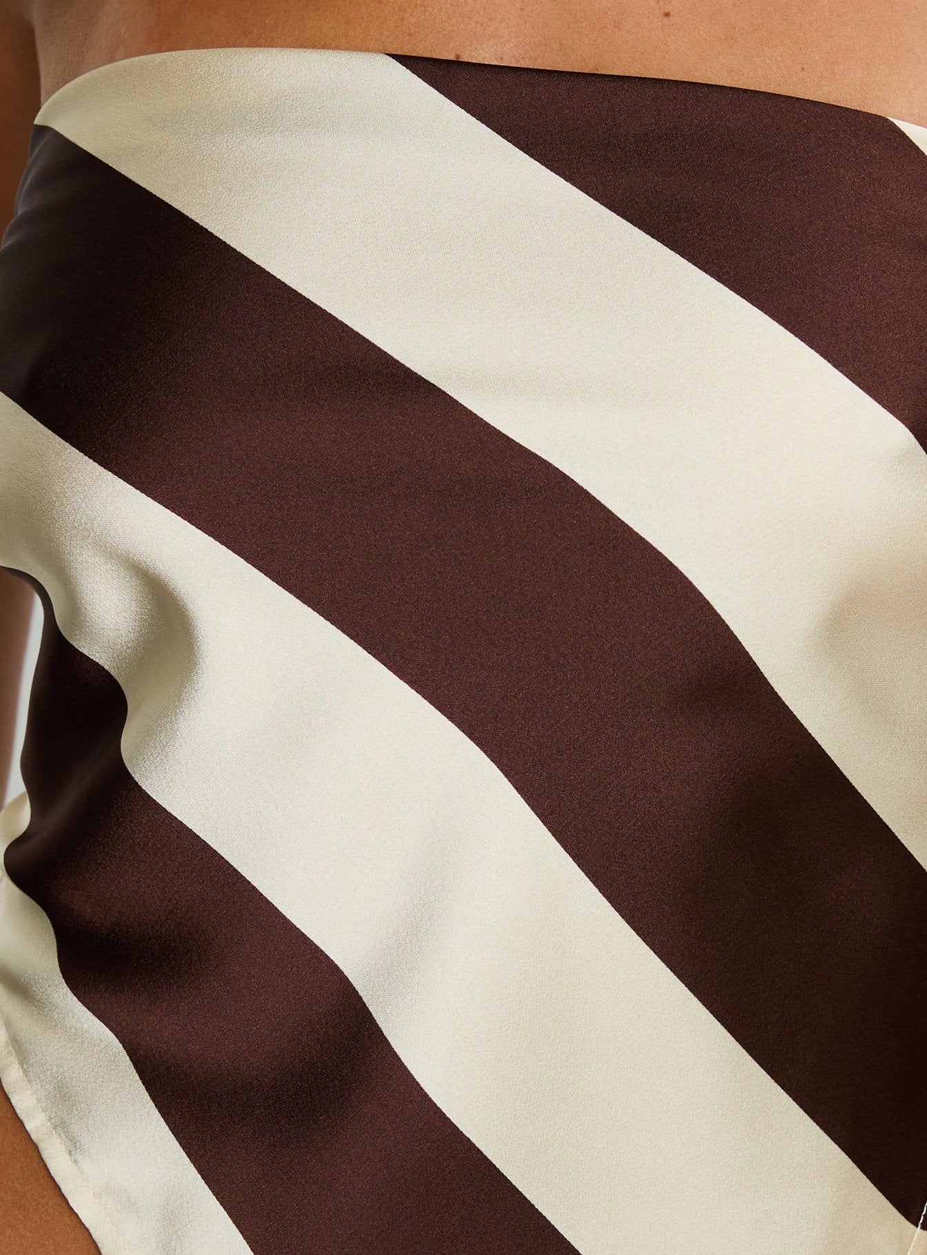 Lailana Tie Back Strapless Scarf Top Brown Stripe - Image 6