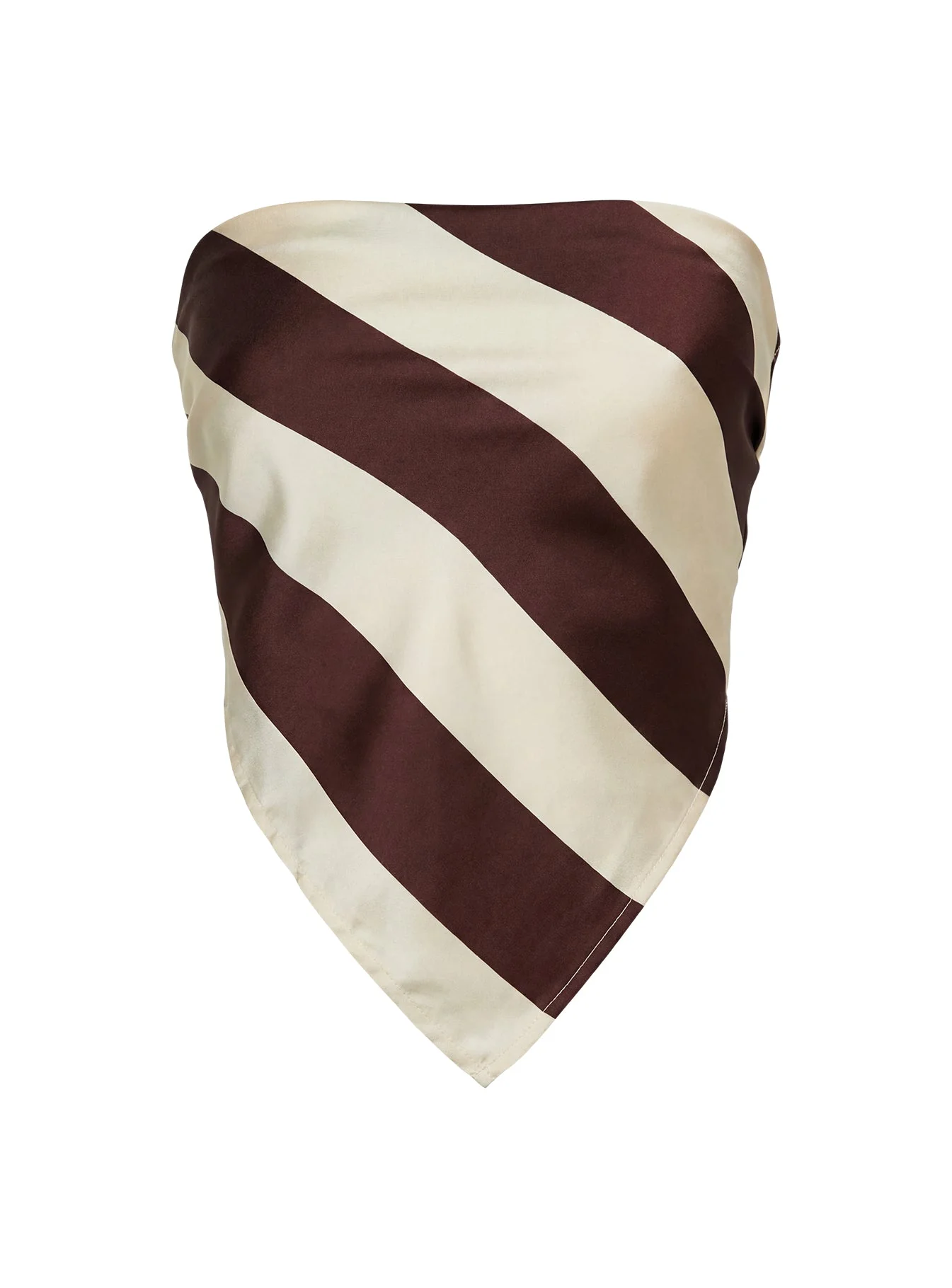 Lailana Tie Back Strapless Scarf Top Brown Stripe - Image 9