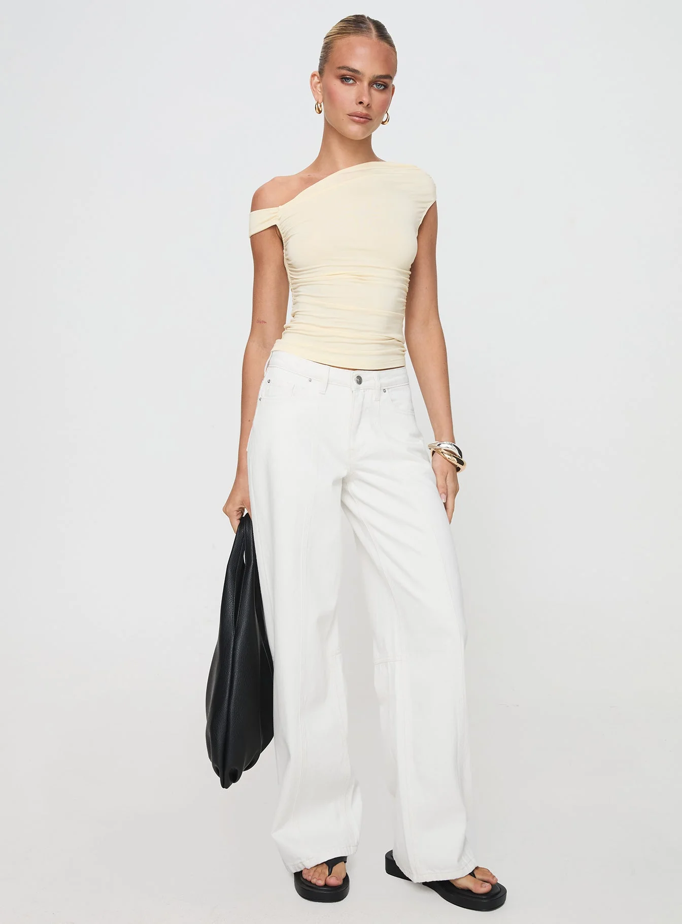 Lando Low Rise Straight Leg Jeans White - Image 3