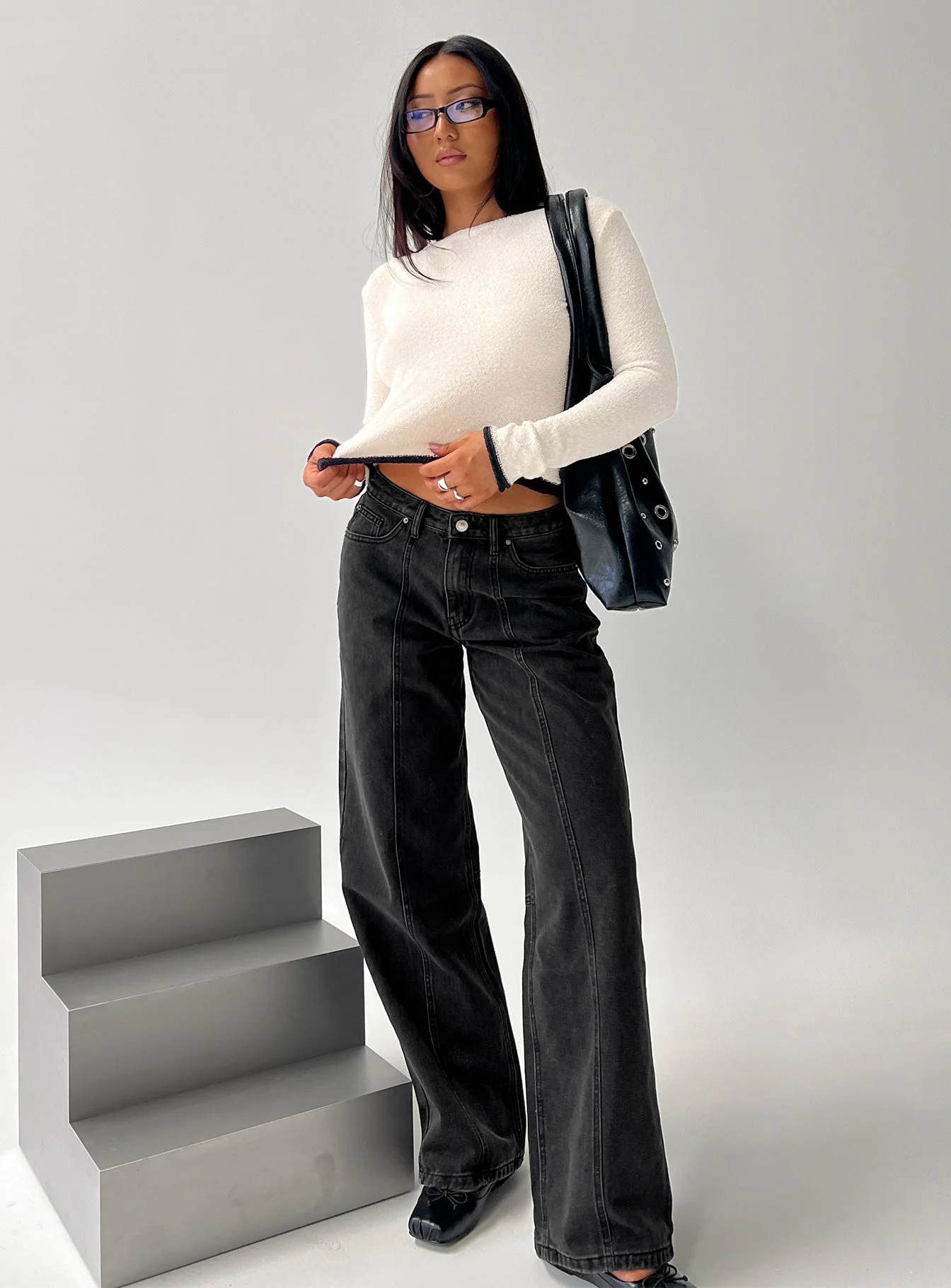 Lando Low Rise Straight Leg Jeans Washed Black