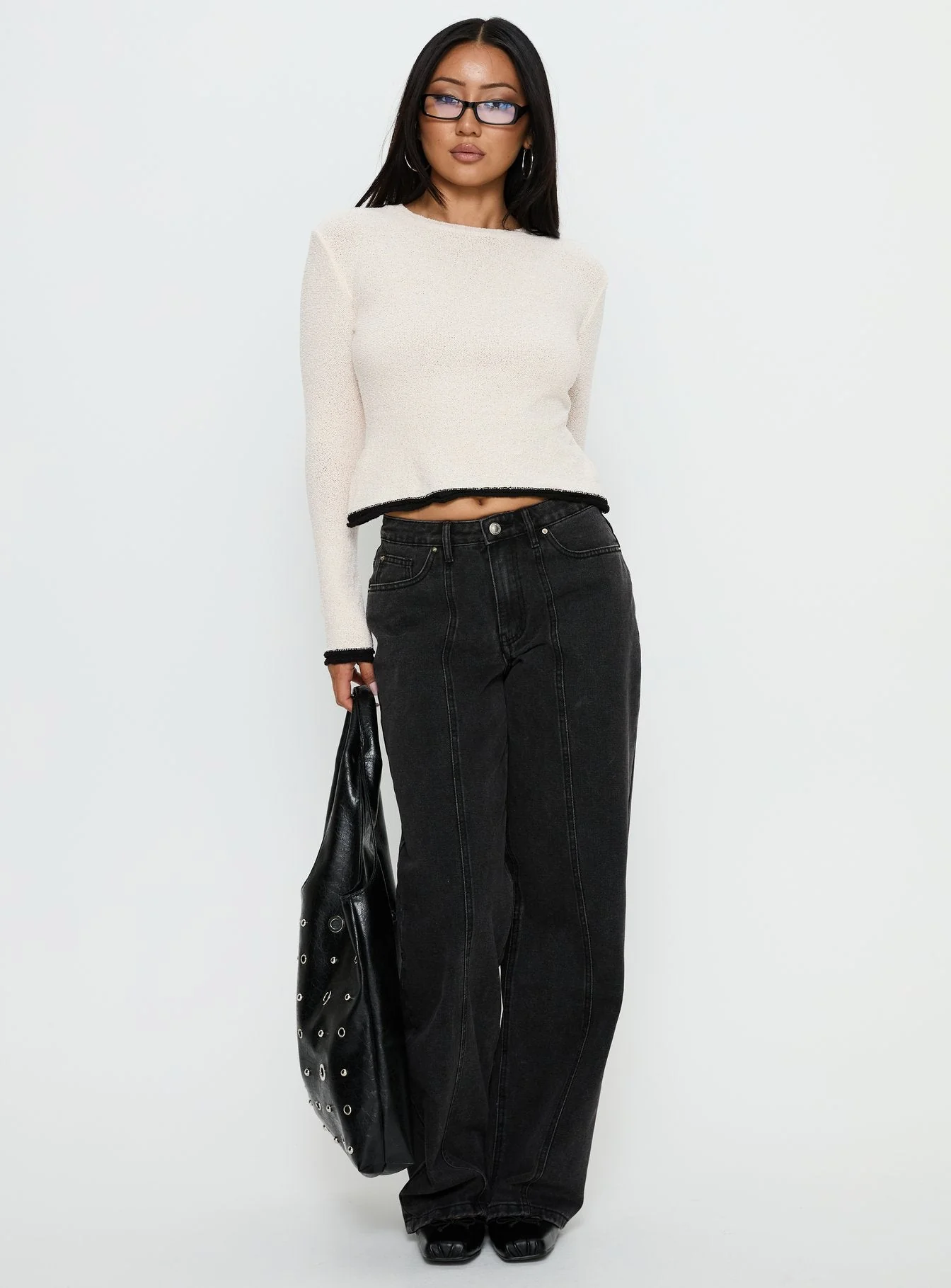 Lando Low Rise Straight Leg Jeans Washed Black - Image 4