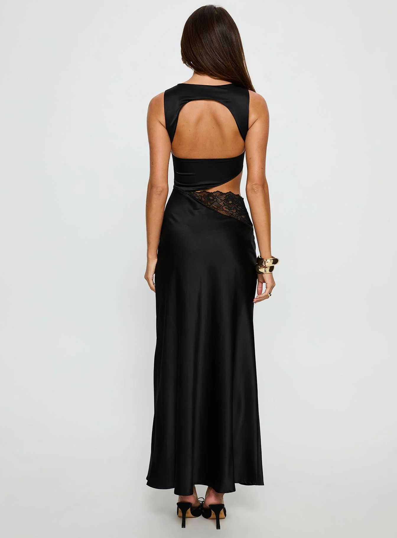 Lareina Cut Out Lace Maxi Dress Black - Image 5