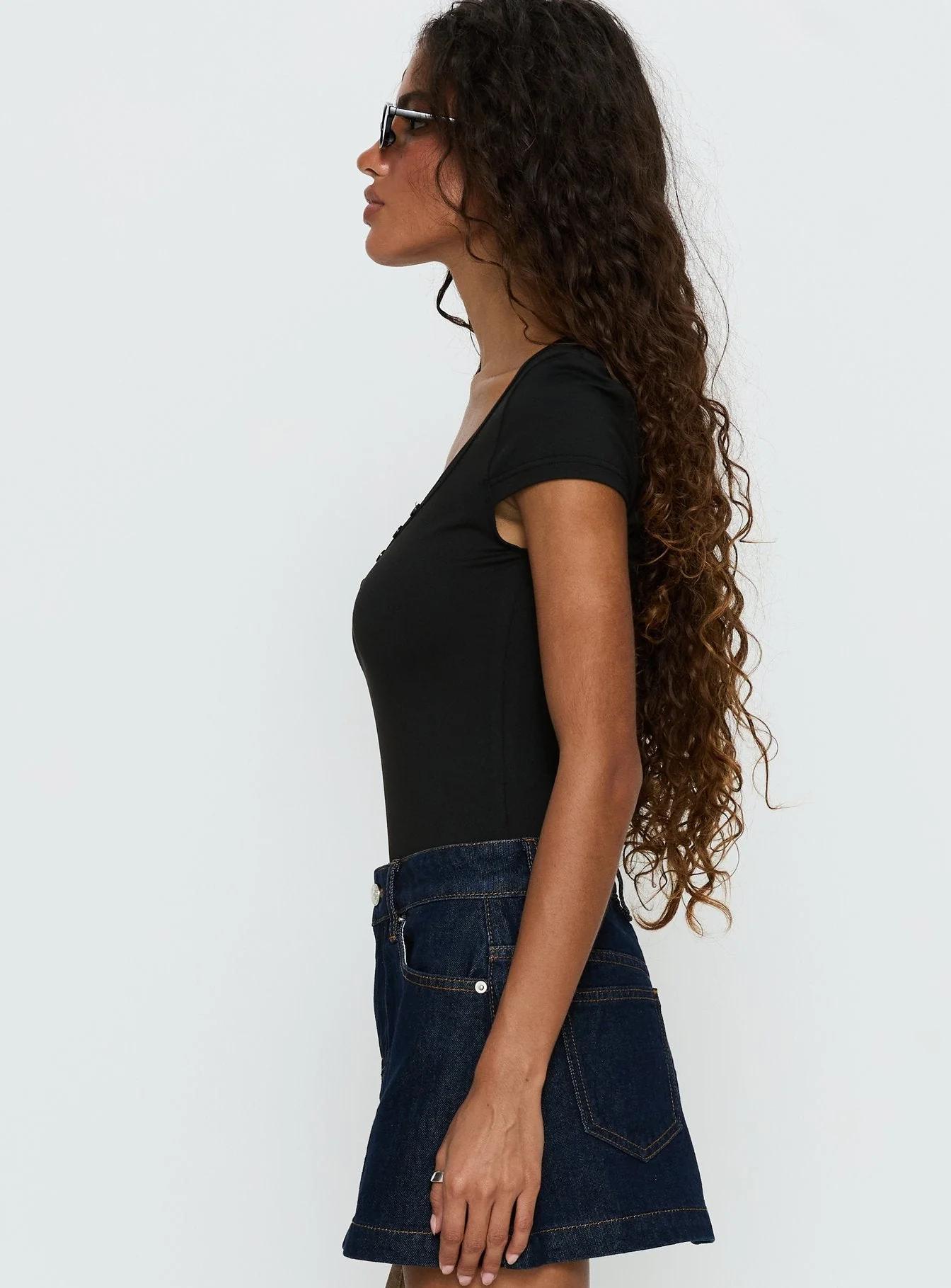 Laretta Button Up Bodysuit Black - Image 4