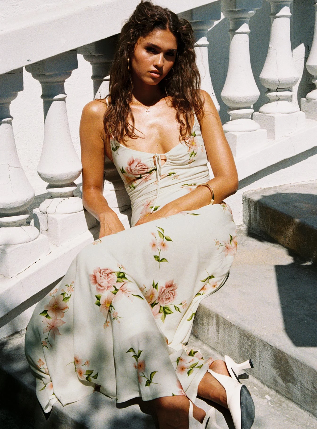 Lauraline Maxi Dress Cream / Floral - Image 3