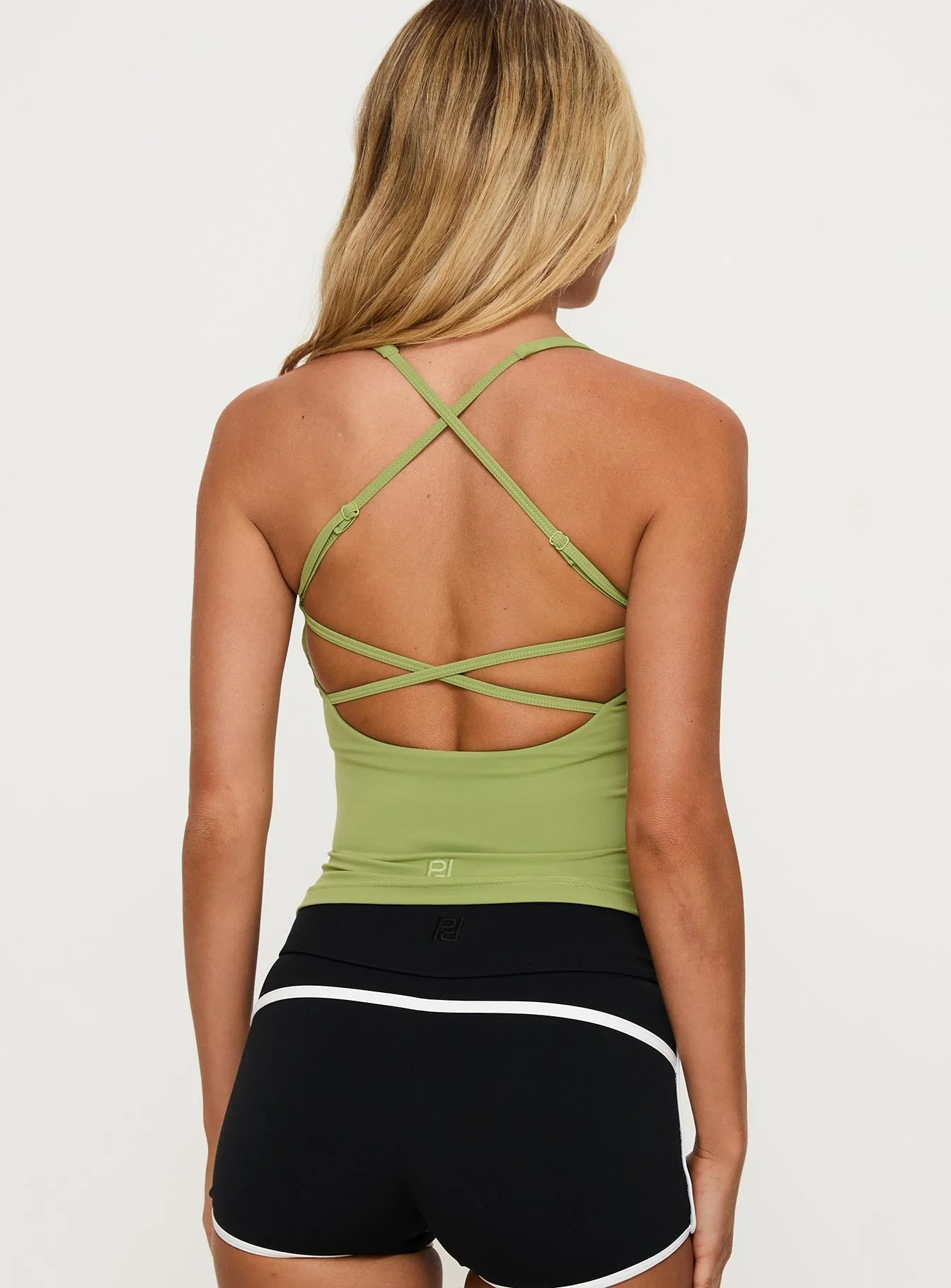 Layup Active Longline Cross Back Top Green - Image 5