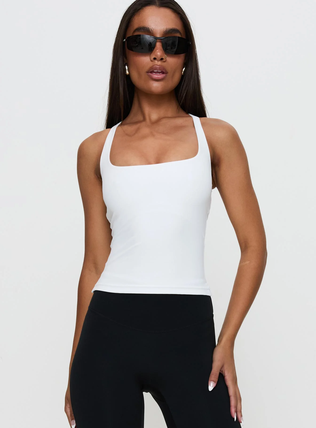 Layup Active Longline Cross Back Top White - Image 2