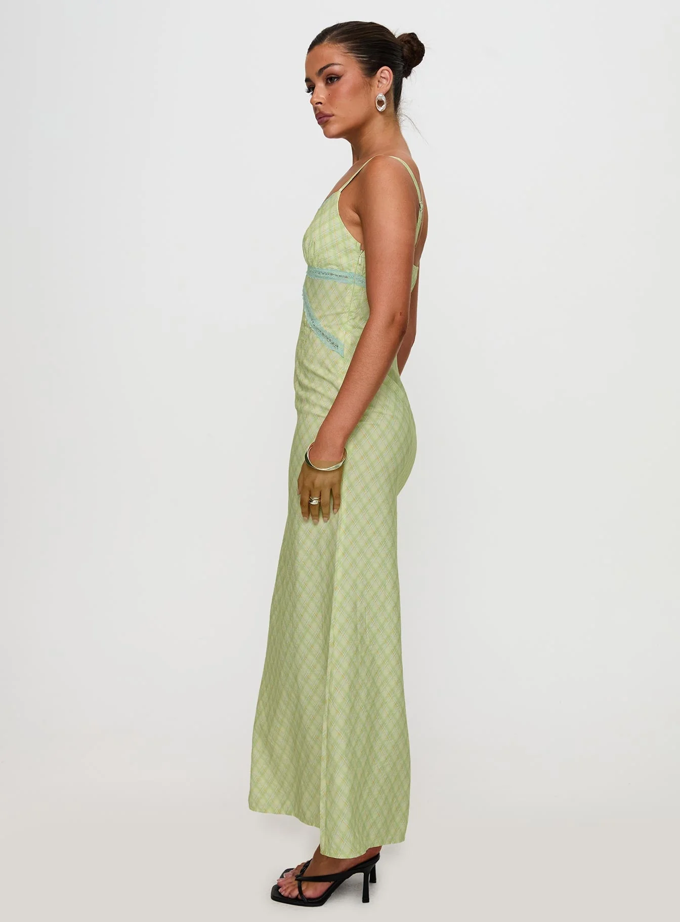 Leabella Maxi Dress Green Check - Image 4