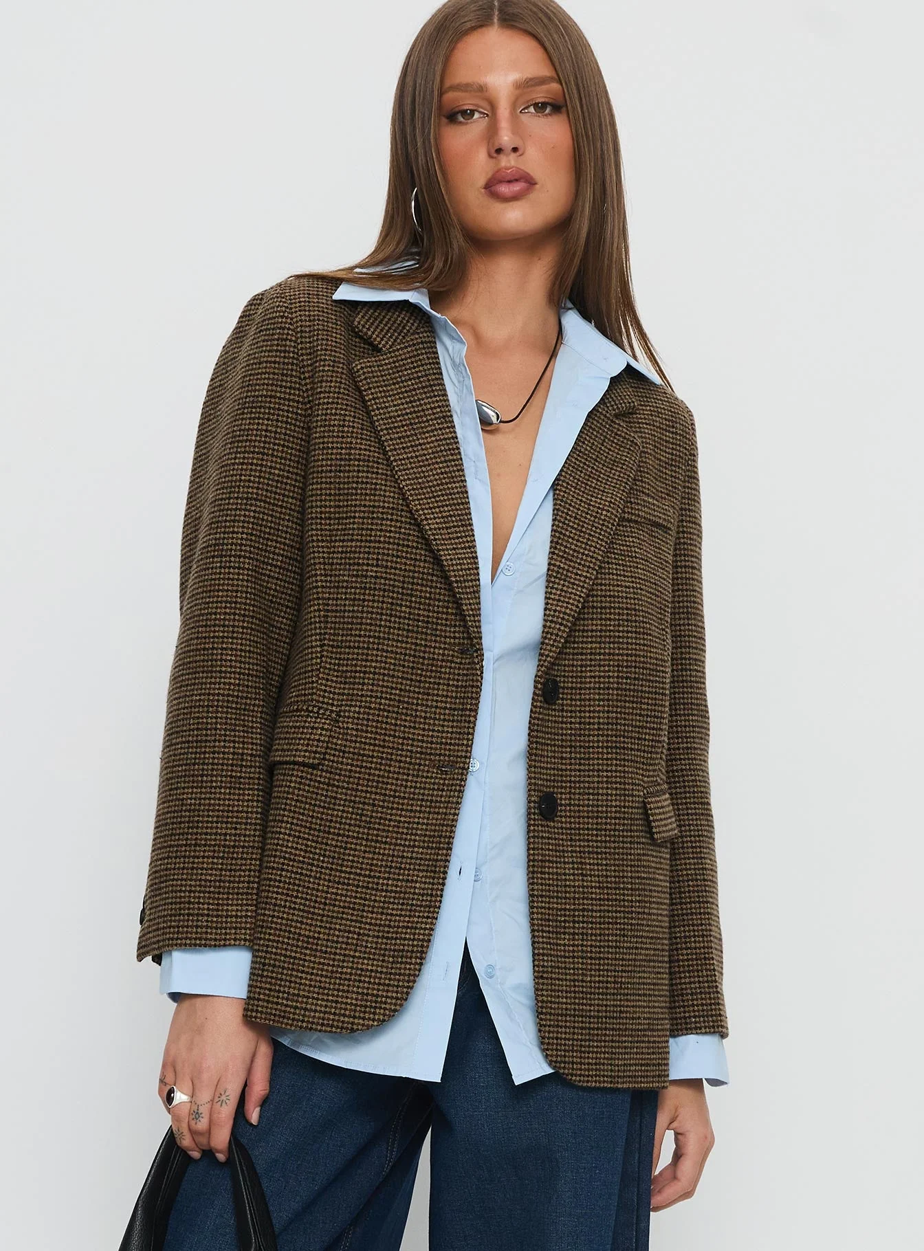 Leanah Blazer Brown Check - Image 2