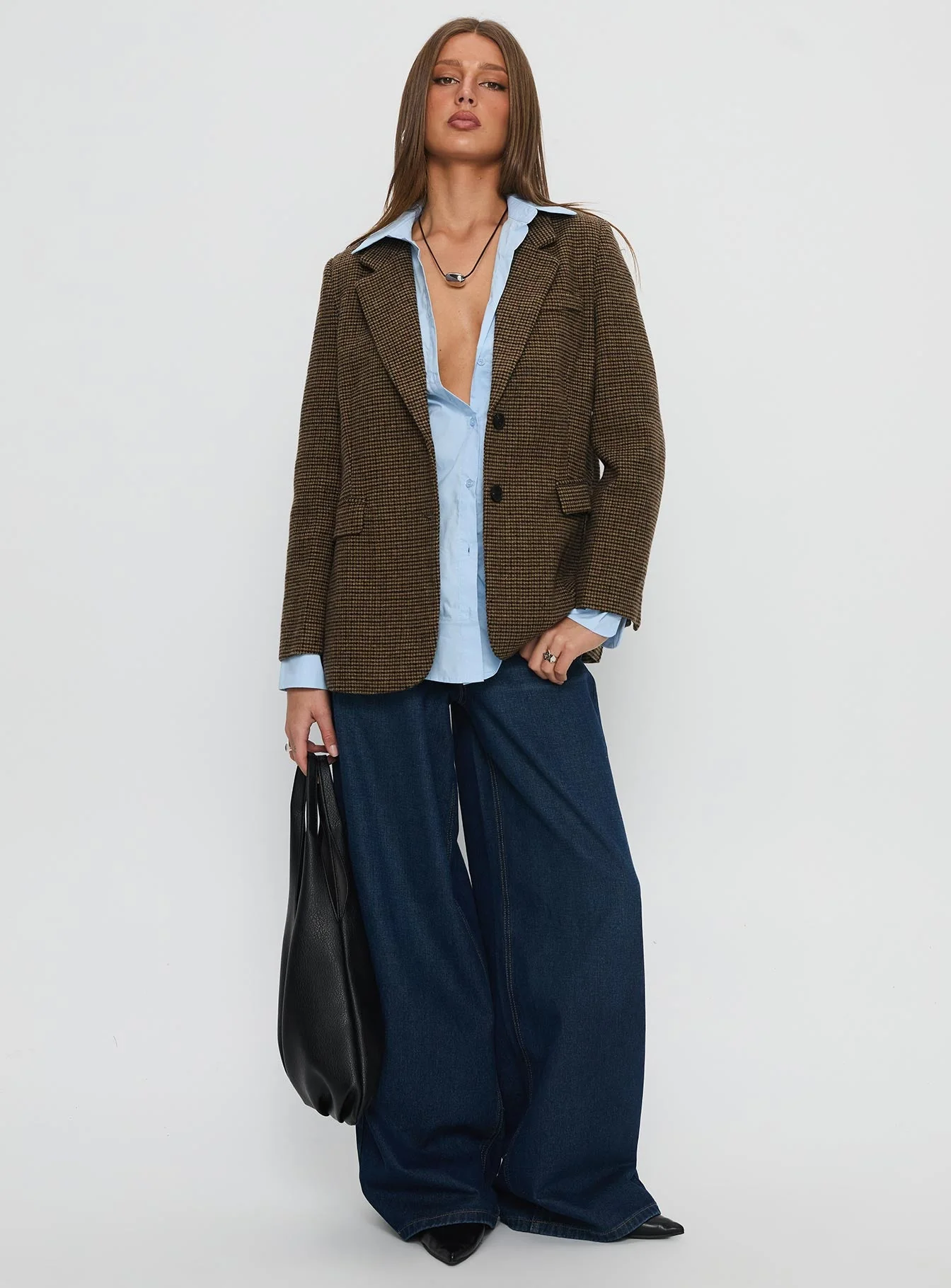 Leanah Blazer Brown Check - Image 3
