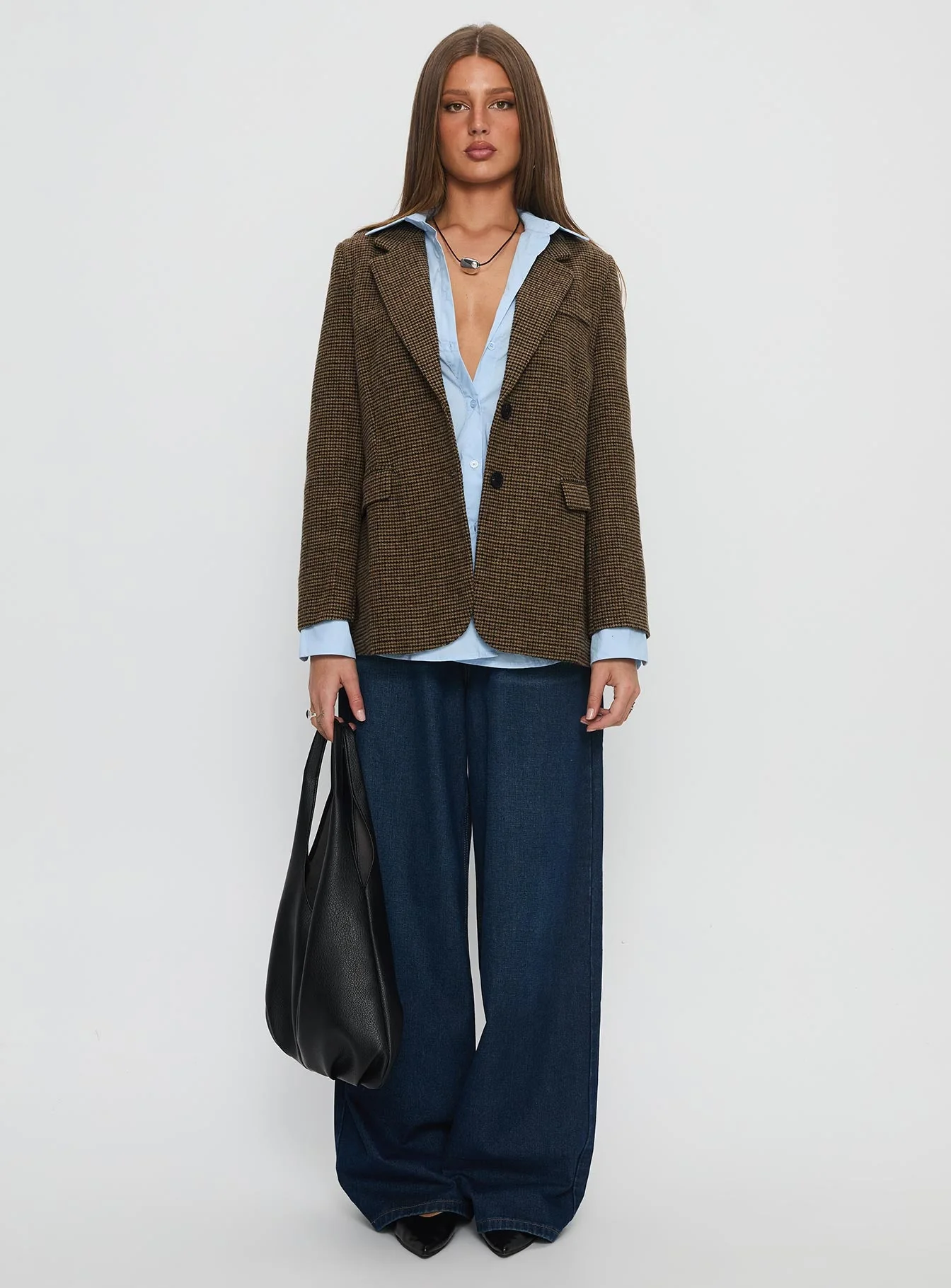 Leanah Blazer Brown Check - Image 7