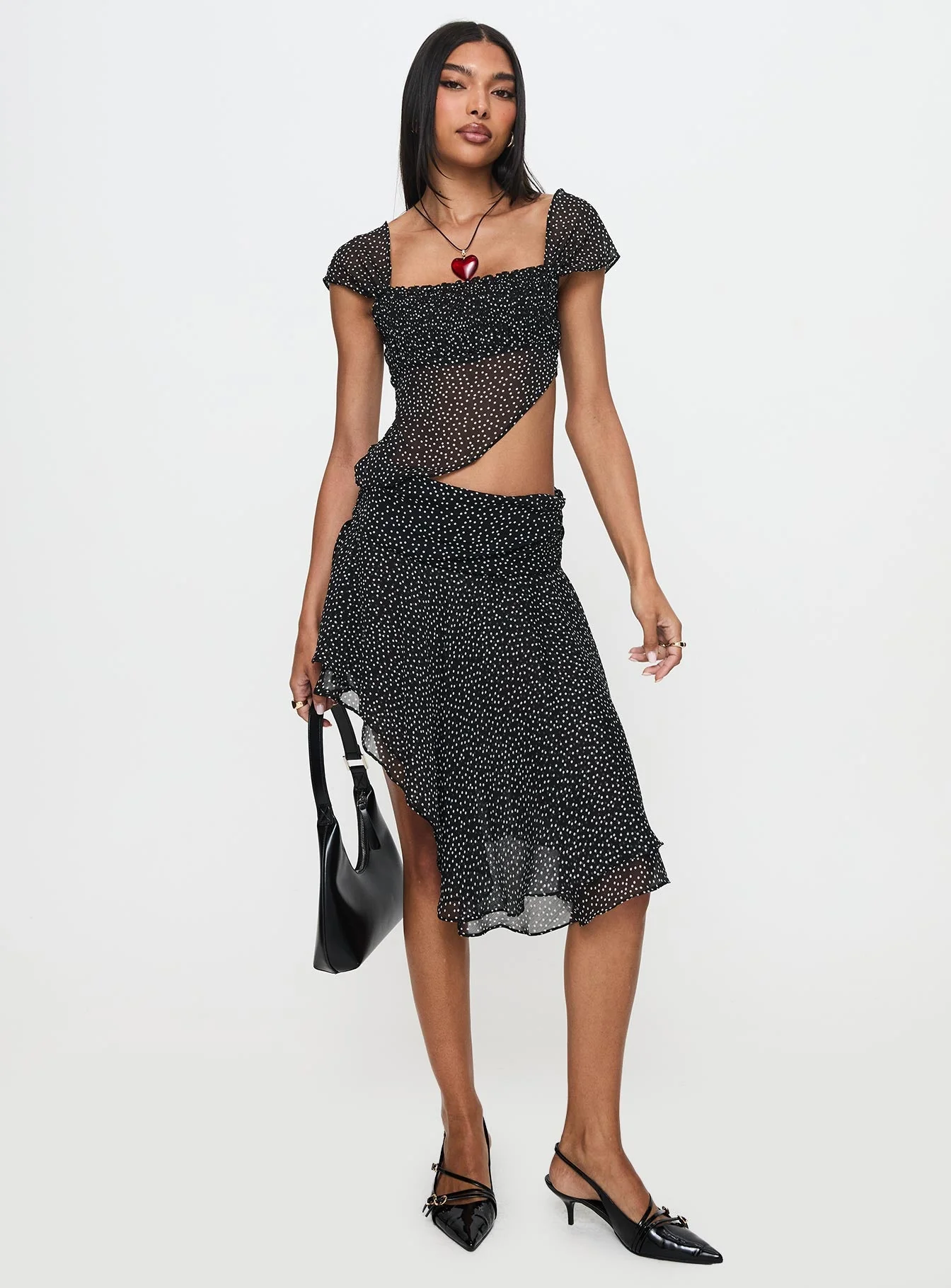Legacy Midi Skirt Onyx Polka - Image 2