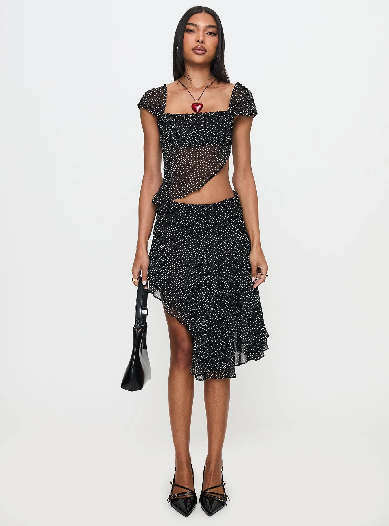 Legacy Midi Skirt Onyx Polka - Image 7