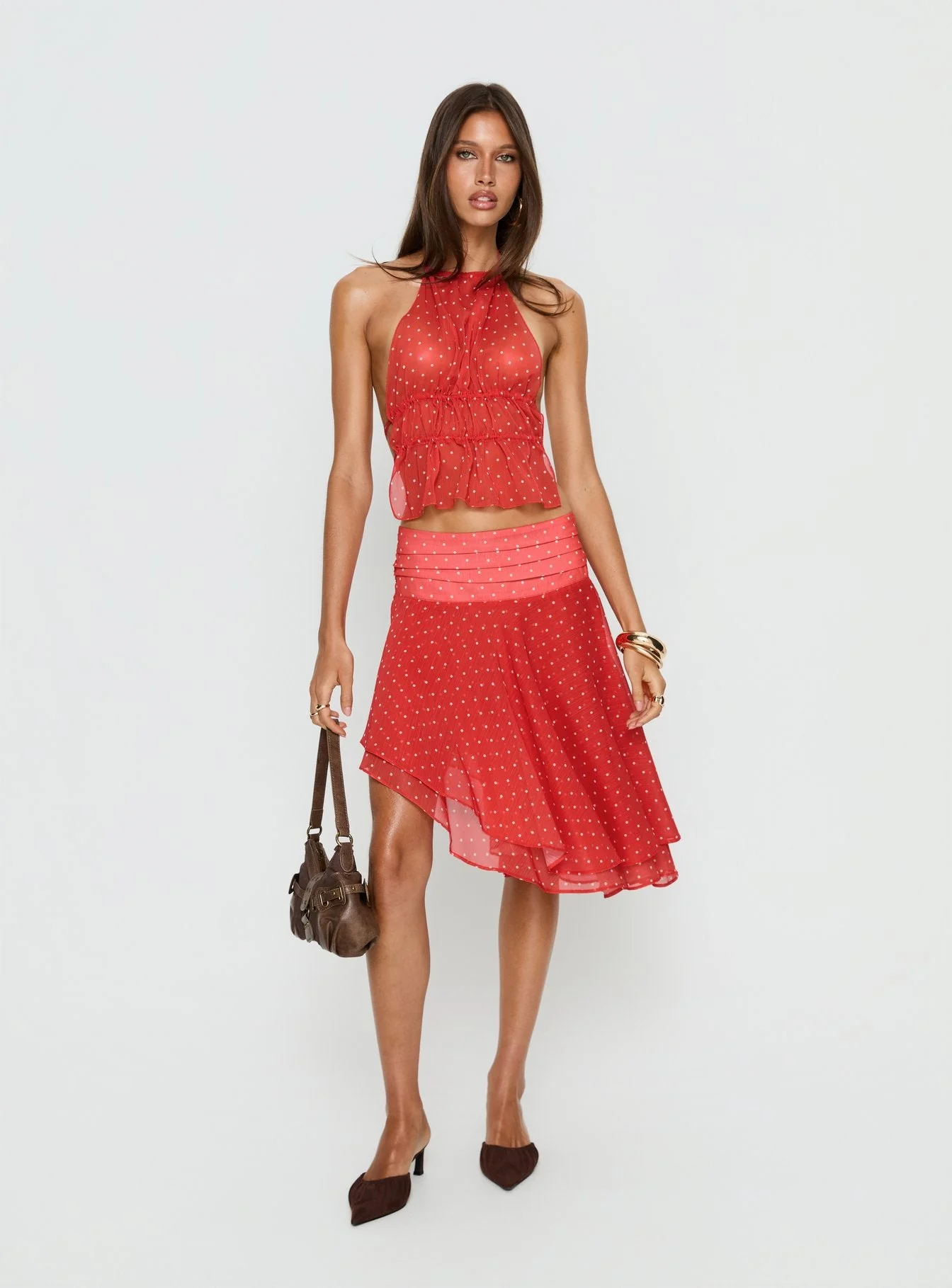 Legacy Midi Skirt Tomato Polka - Image 2