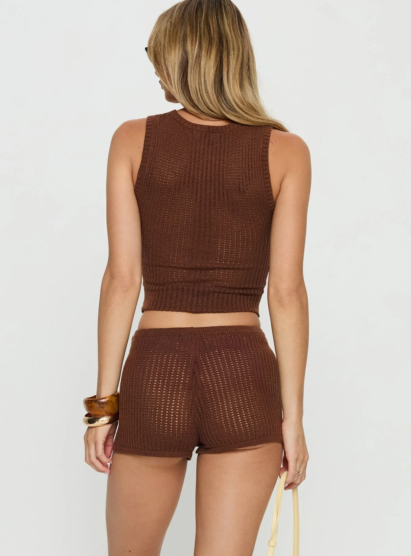 Leilah Crochet Shorts Brown - Image 6