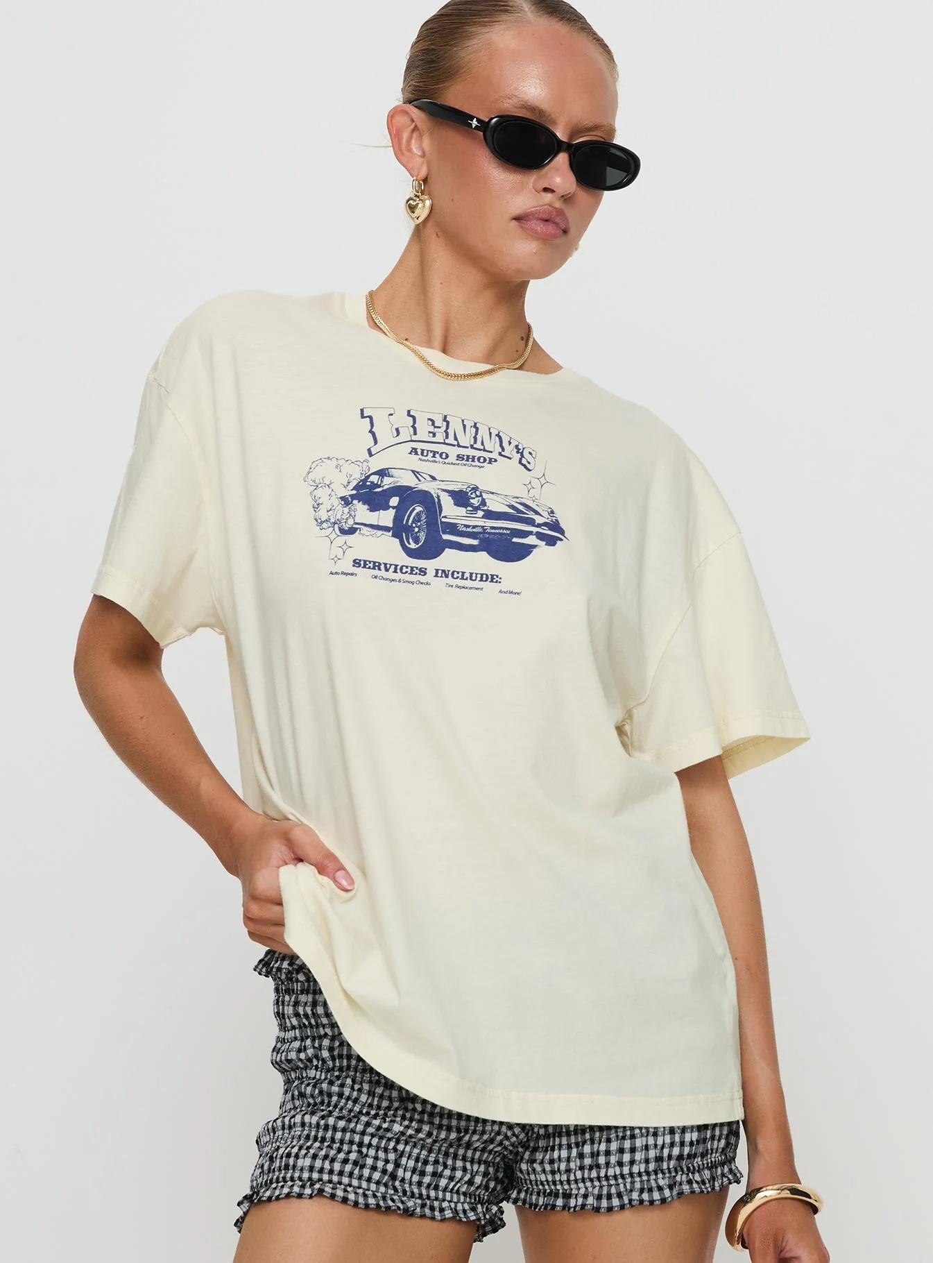 Lennys Auto Oversized Tee Cream - Image 2