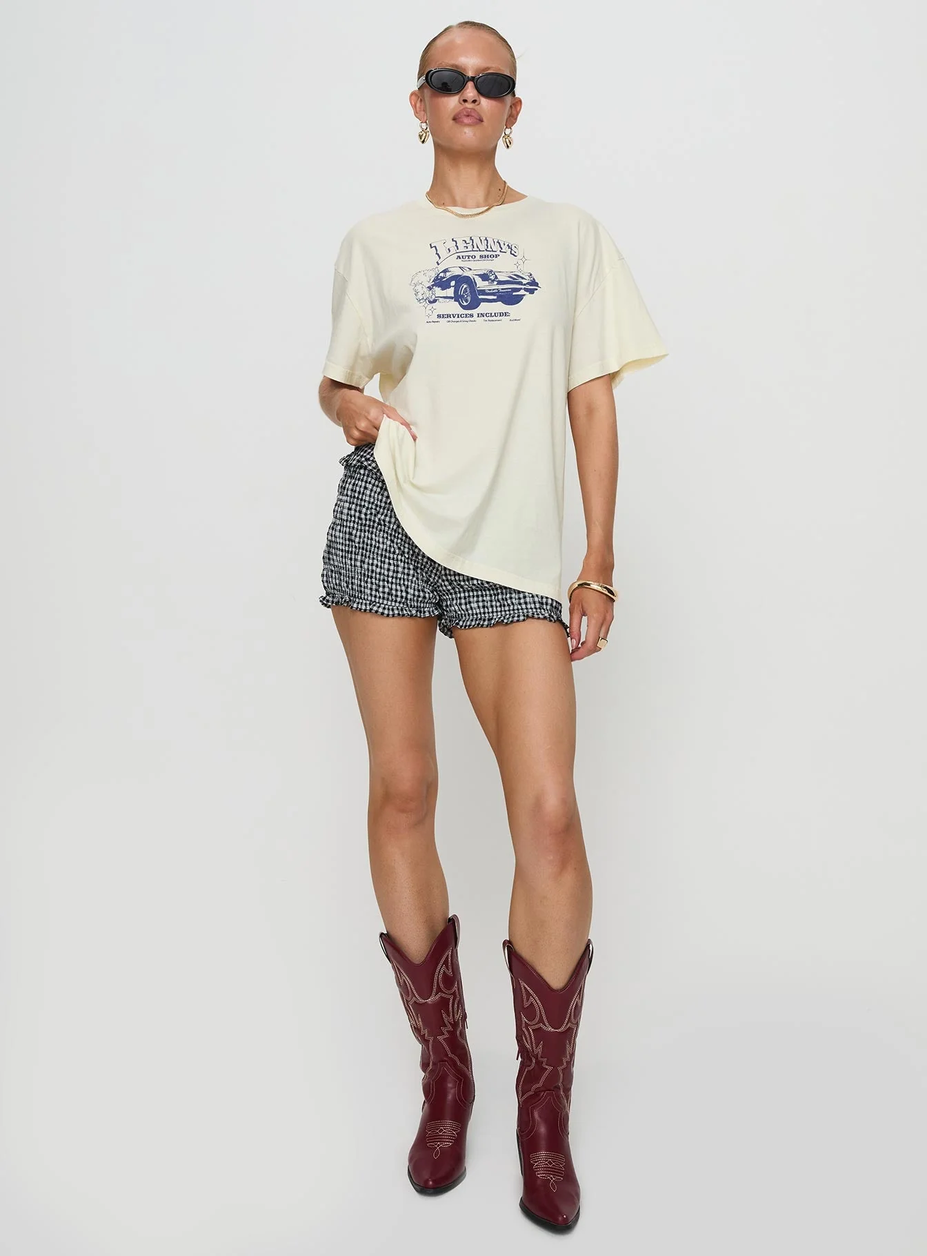 Lennys Auto Oversized Tee Cream - Image 3