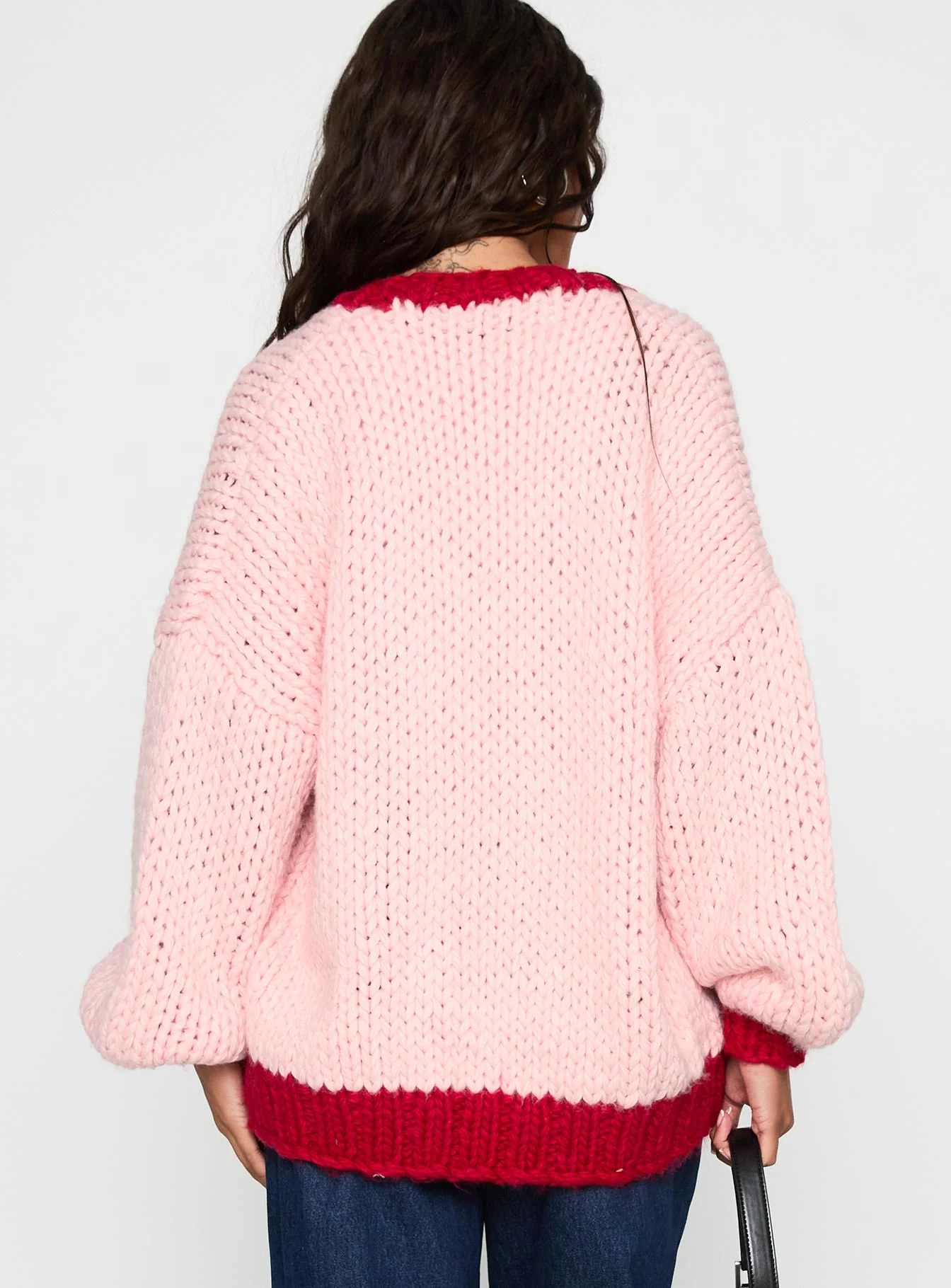 Lester Knit Cardigan Pink / Red - Image 4