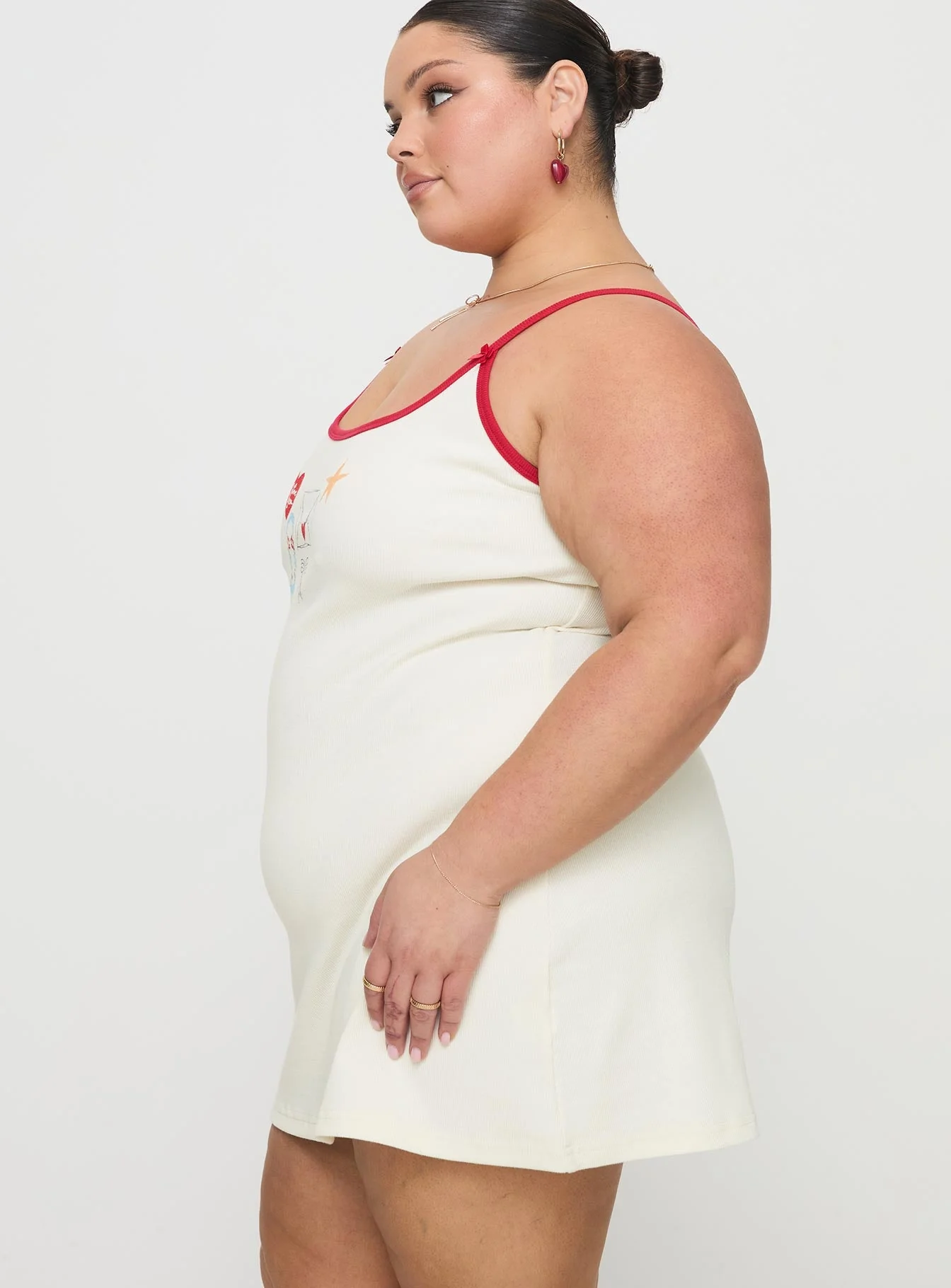 Letters Of Love Rib Sleep Mini Dress Multi Curve - Image 4