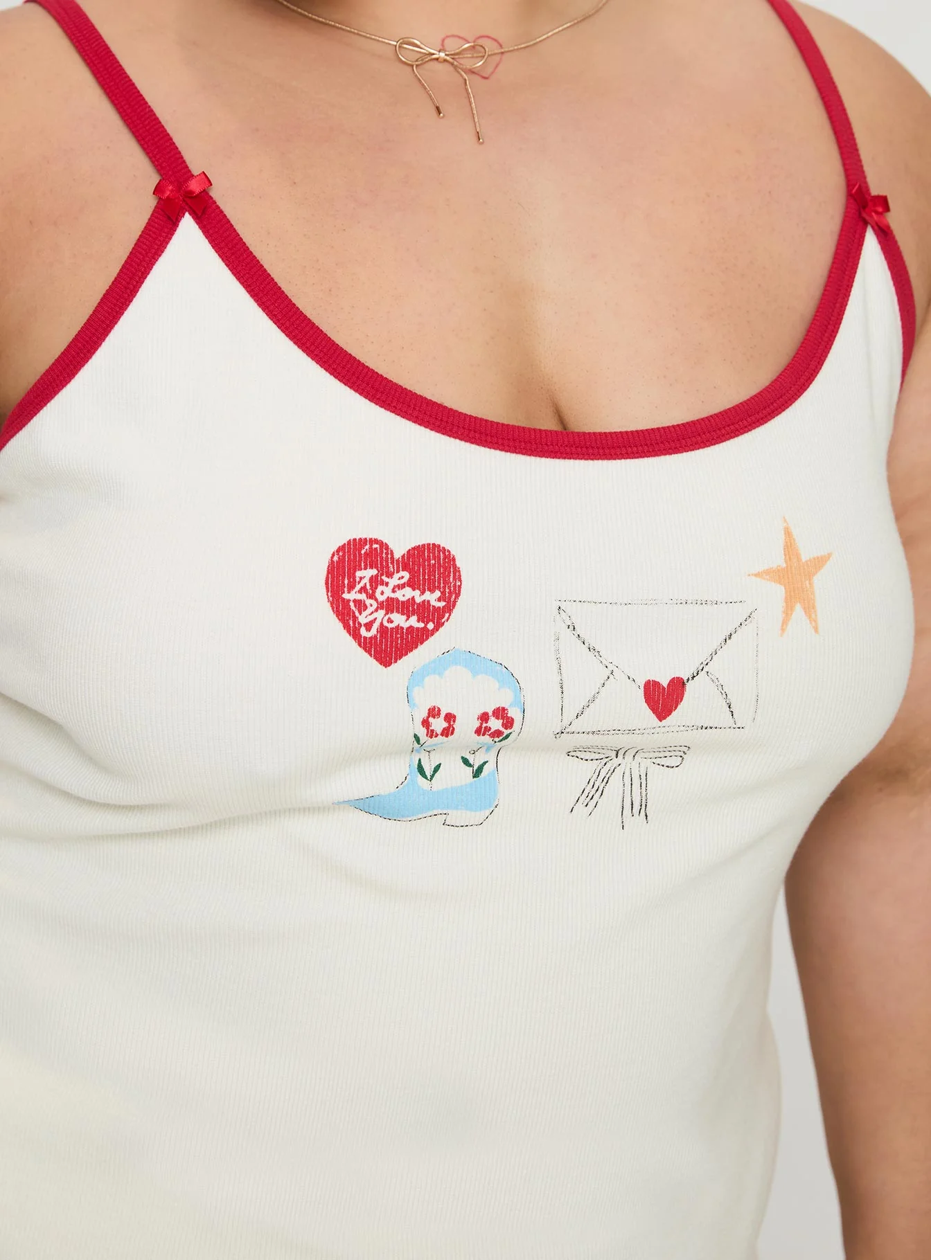 Letters Of Love Rib Sleep Mini Dress Multi Curve - Image 6