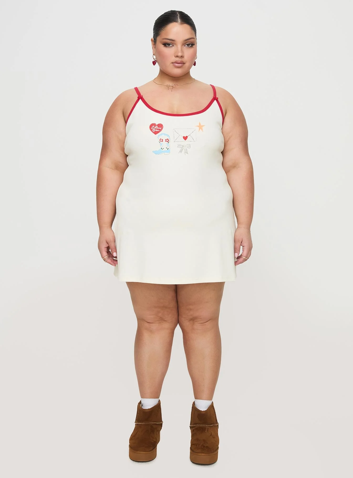 Letters Of Love Rib Sleep Mini Dress Multi Curve - Image 7