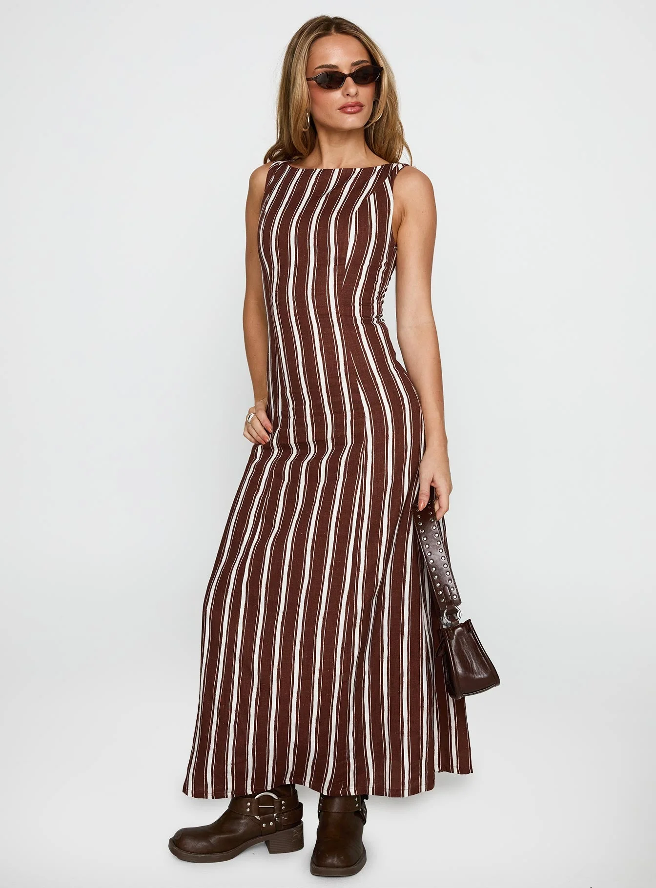 Lewisa Maxi Dress Brown - Image 2