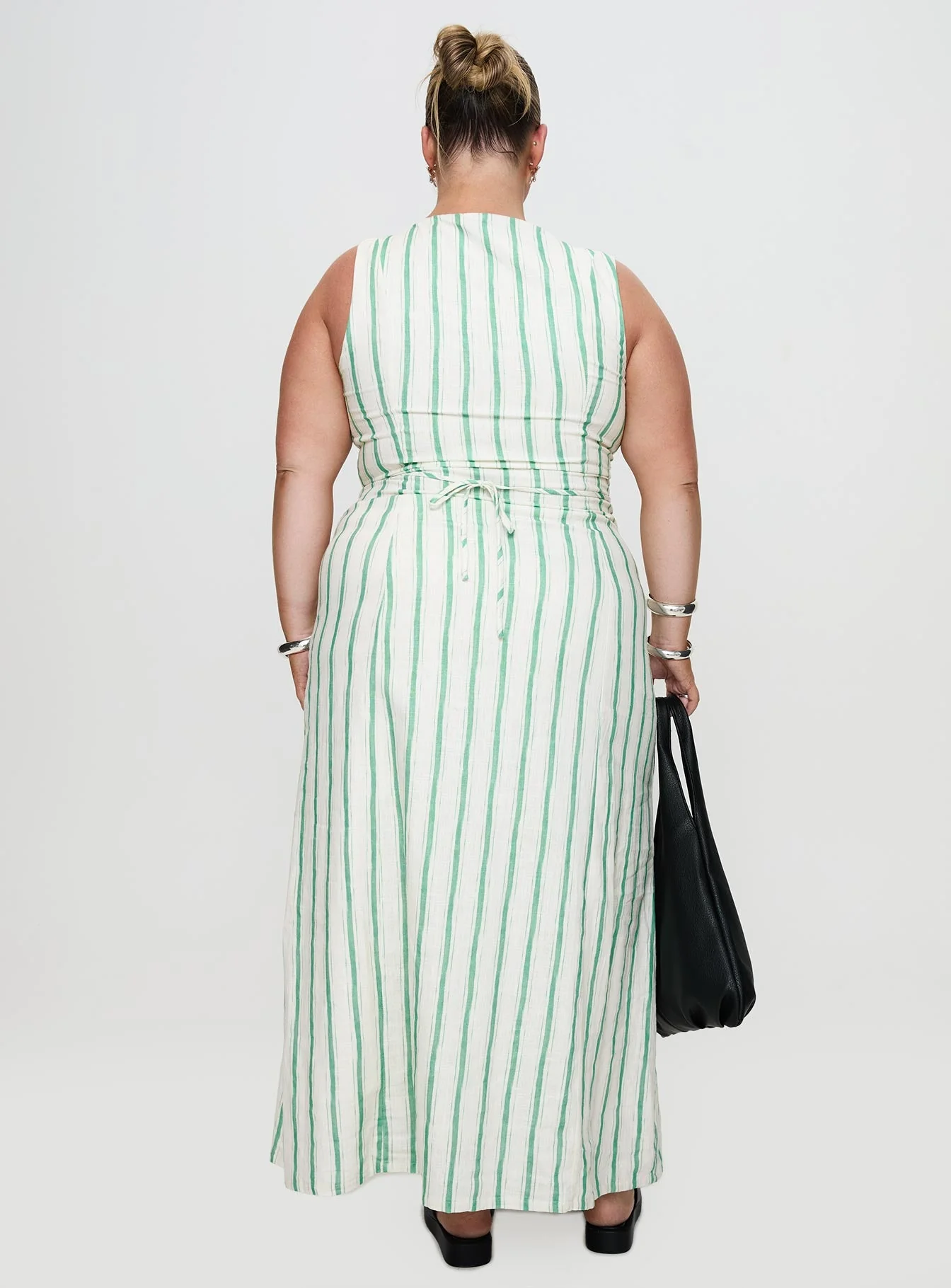 Lewisa Maxi Dress Green Stripe Curve - Image 6
