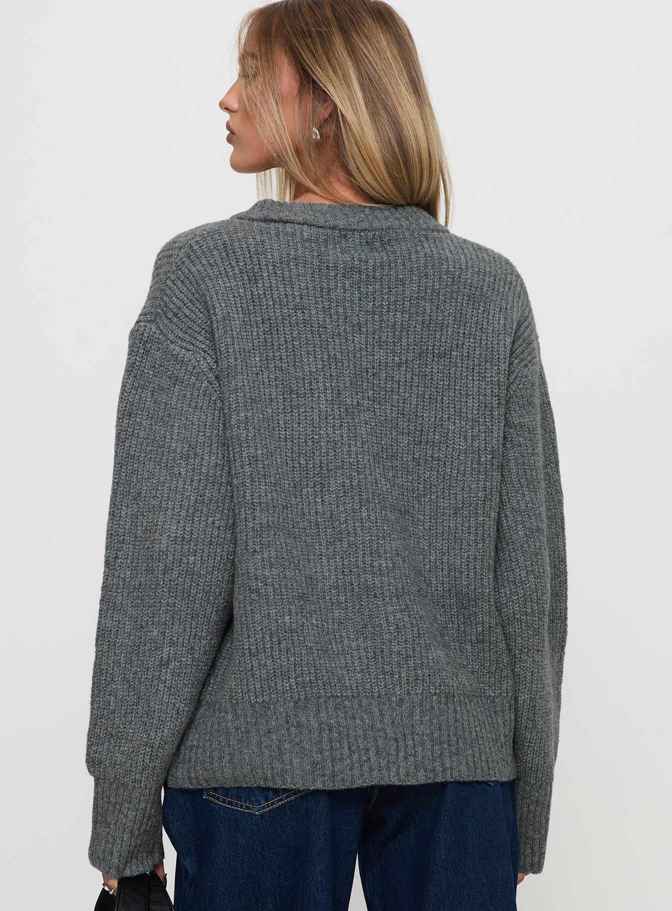 Lexene Zip Through Jumper Grey - Image 5