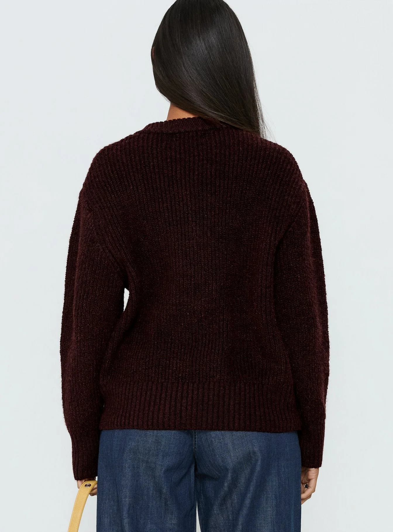 Lexene Zip Through Jumper Plum - Image 4