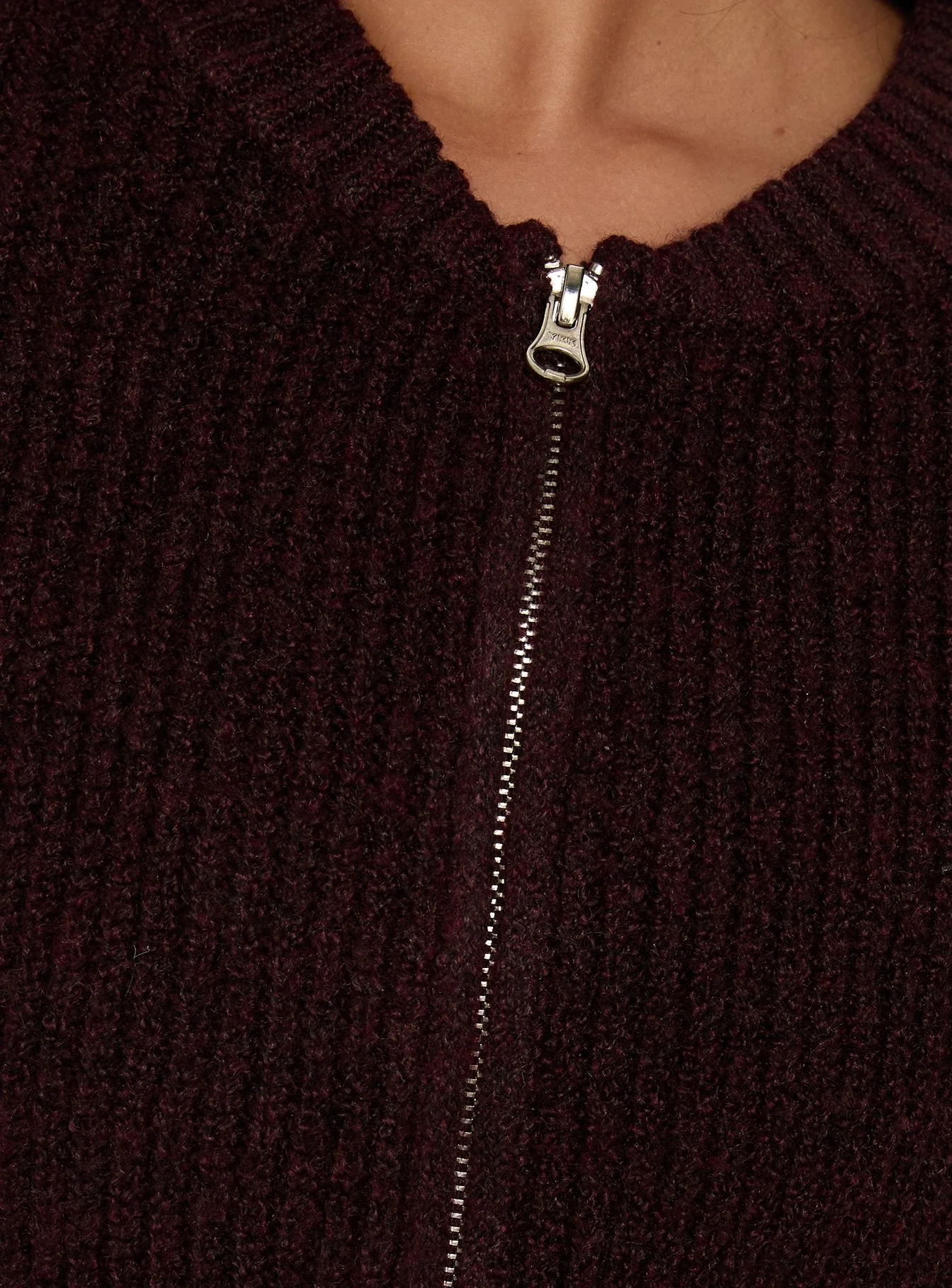Lexene Zip Through Jumper Plum - Image 5